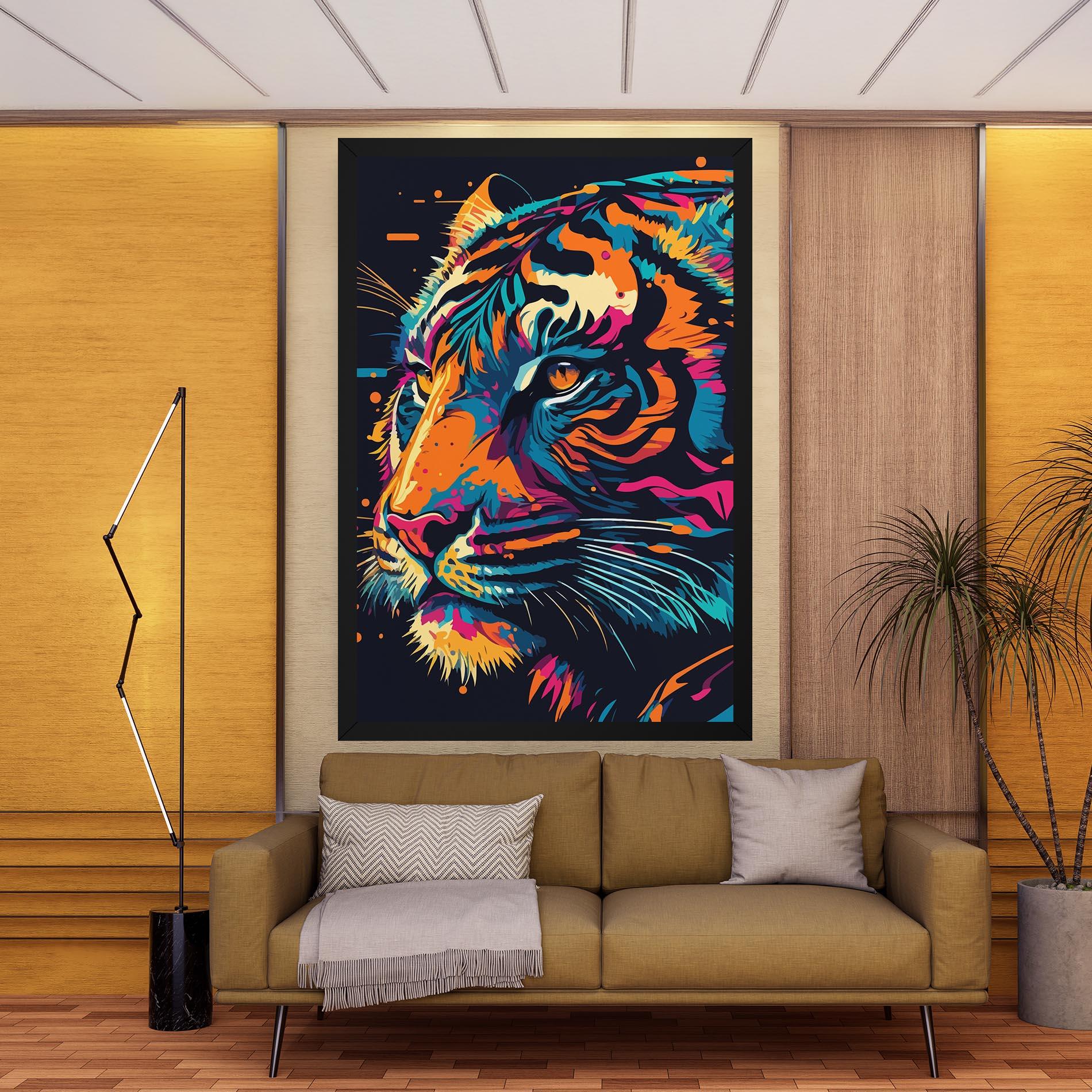 Tablou Canvas Colorful Tiger mockup 9