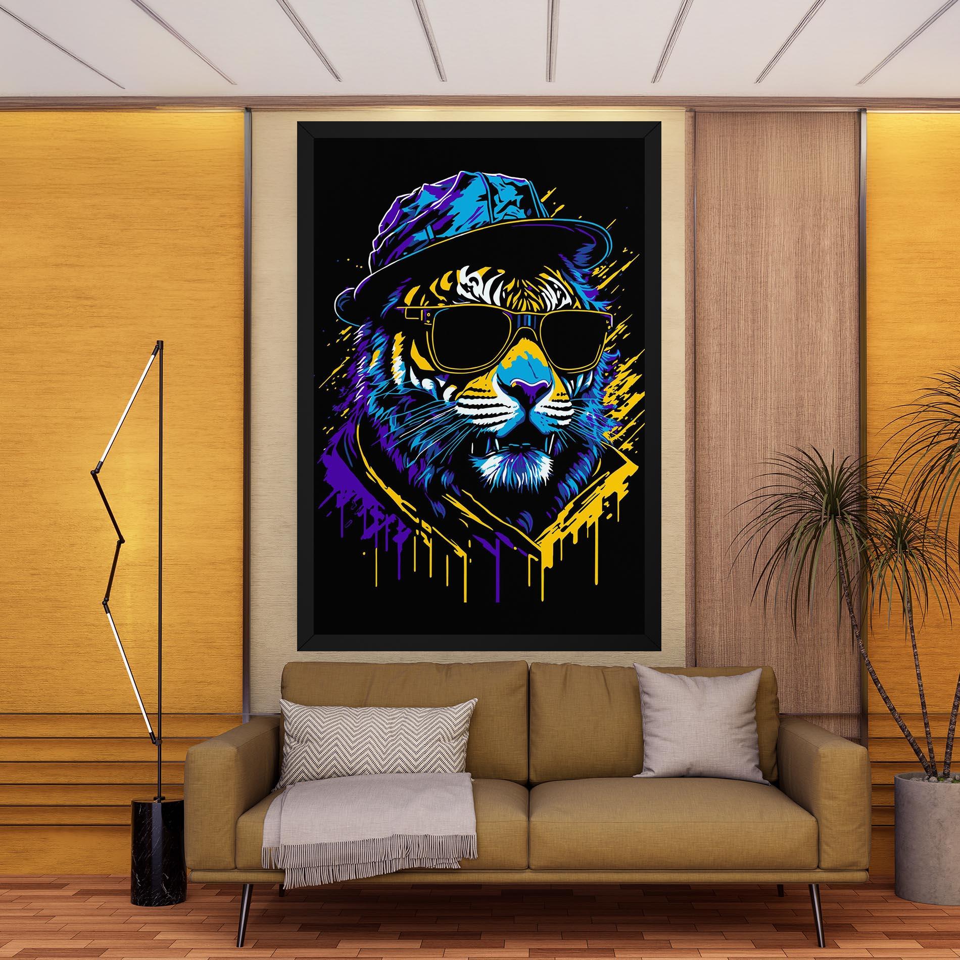 Tablou Canvas Glasses Tiger mockup 9