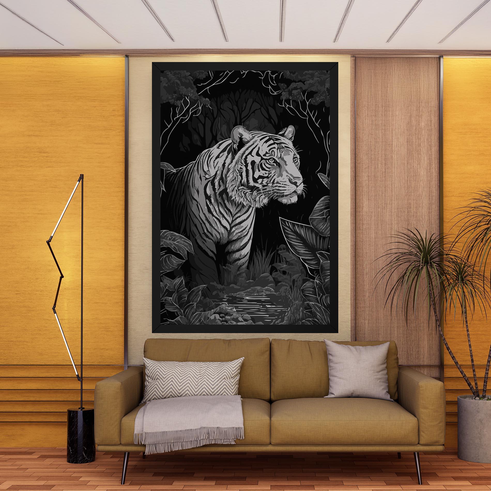 Tablou Canvas Grey Tiger mockup 9