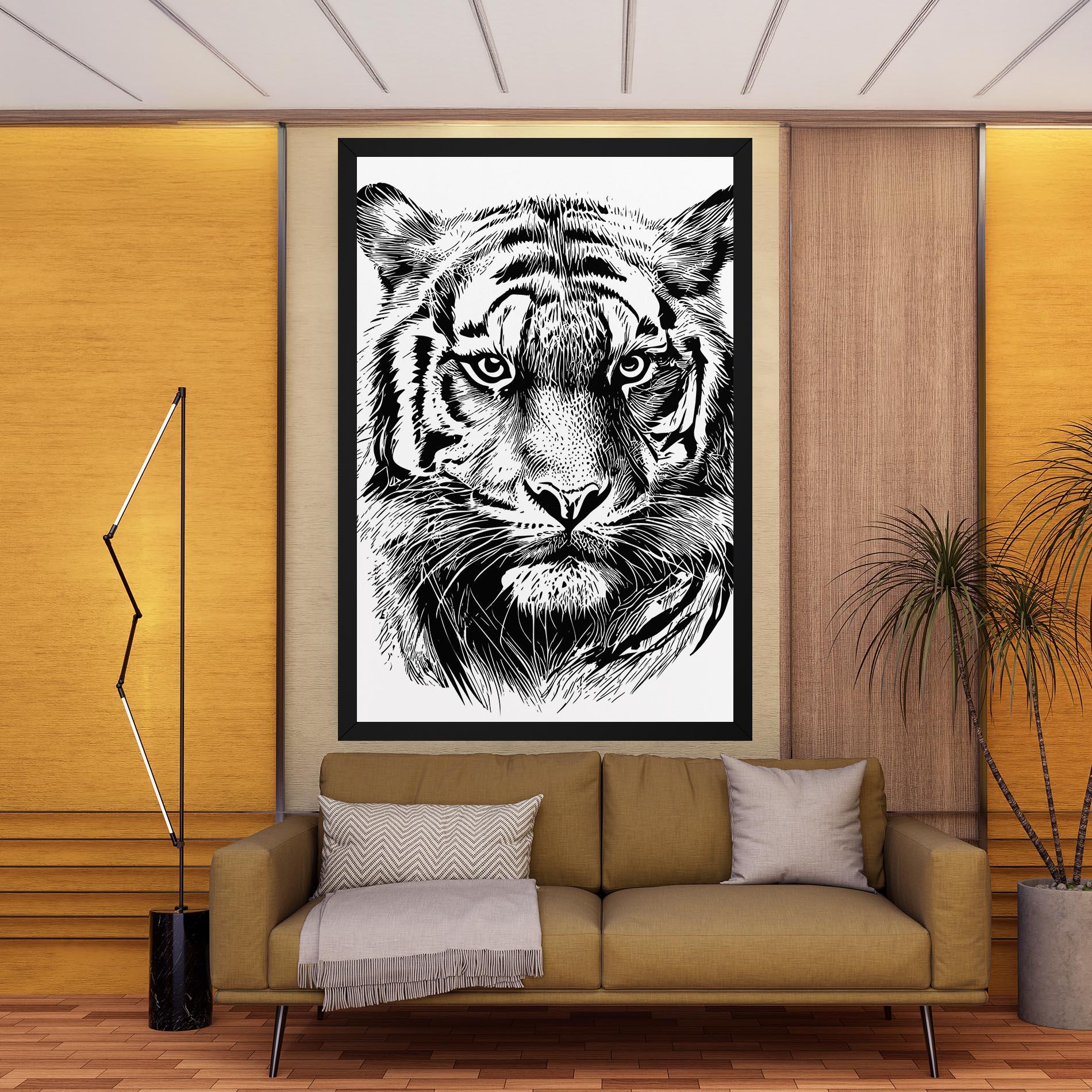 Tablou Canvas Pretty Tiger Head mockup 9