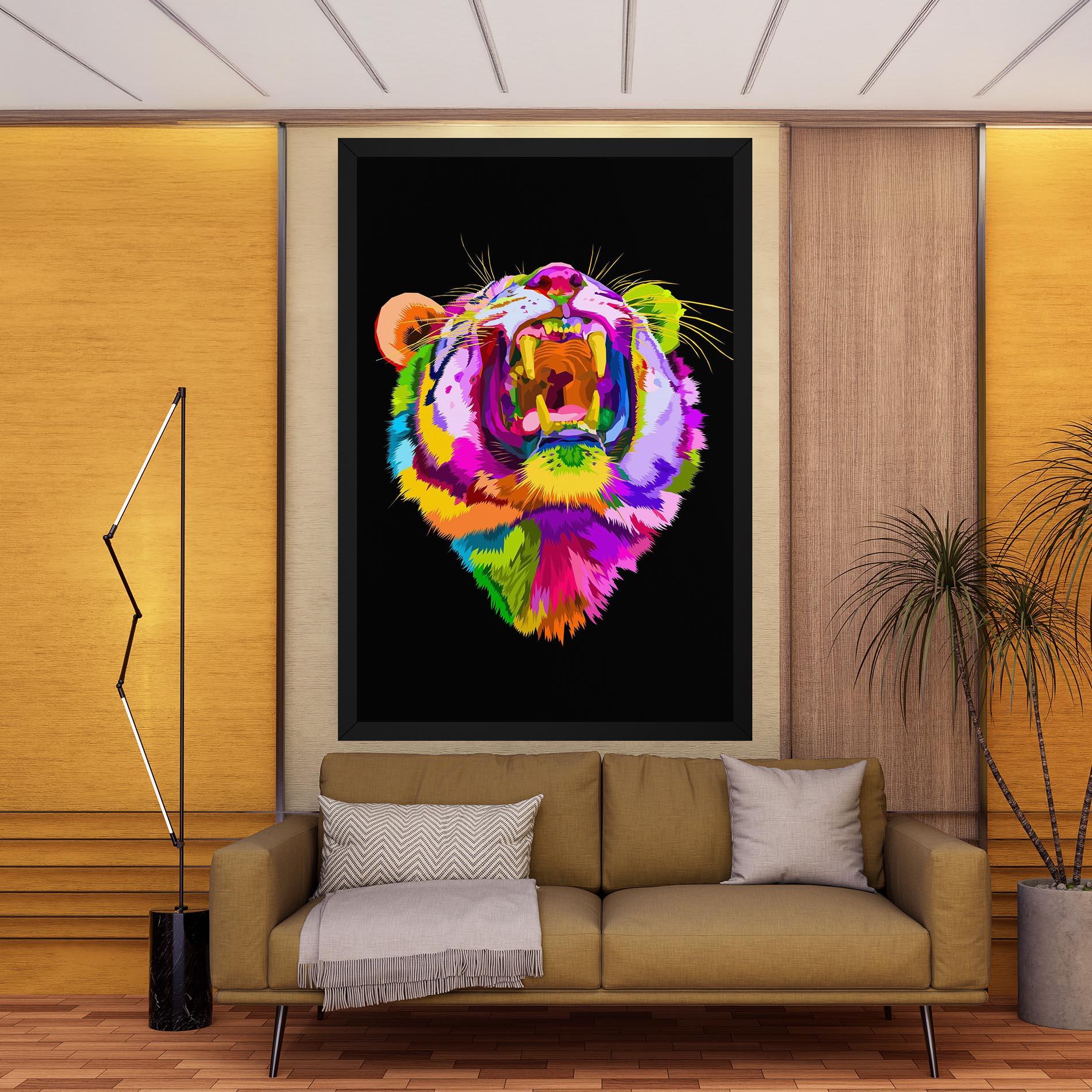 Tablou Canvas Tiger Mix Color mockup 9