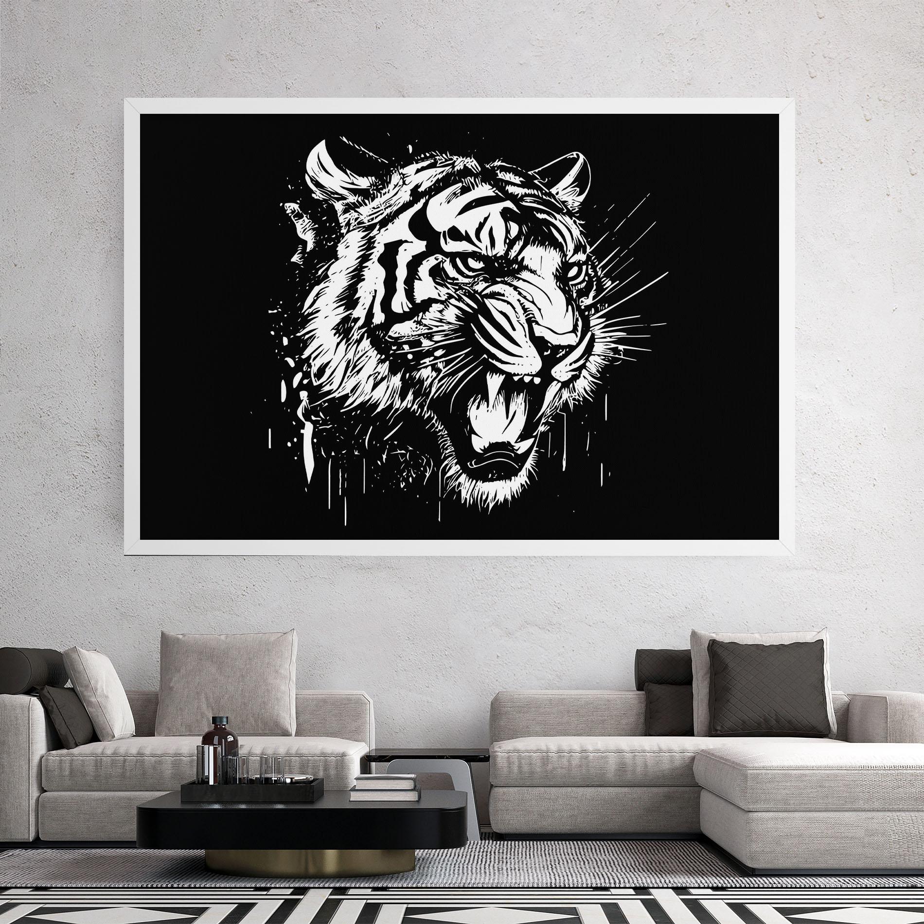 Tablou Canvas Angry Tiger Head mockup 2