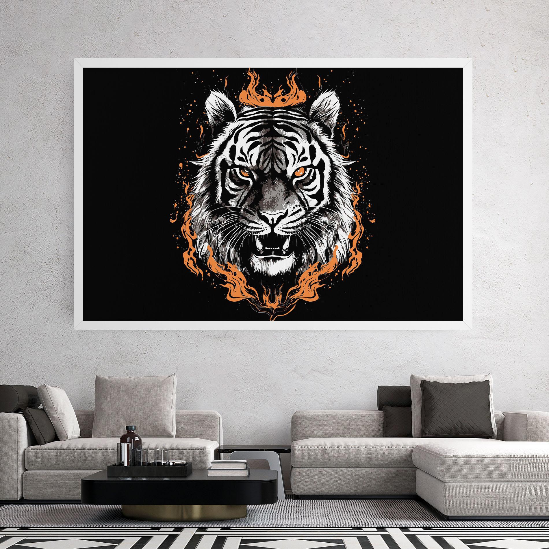 Tablou Canvas Fire Tiger mockup 2
