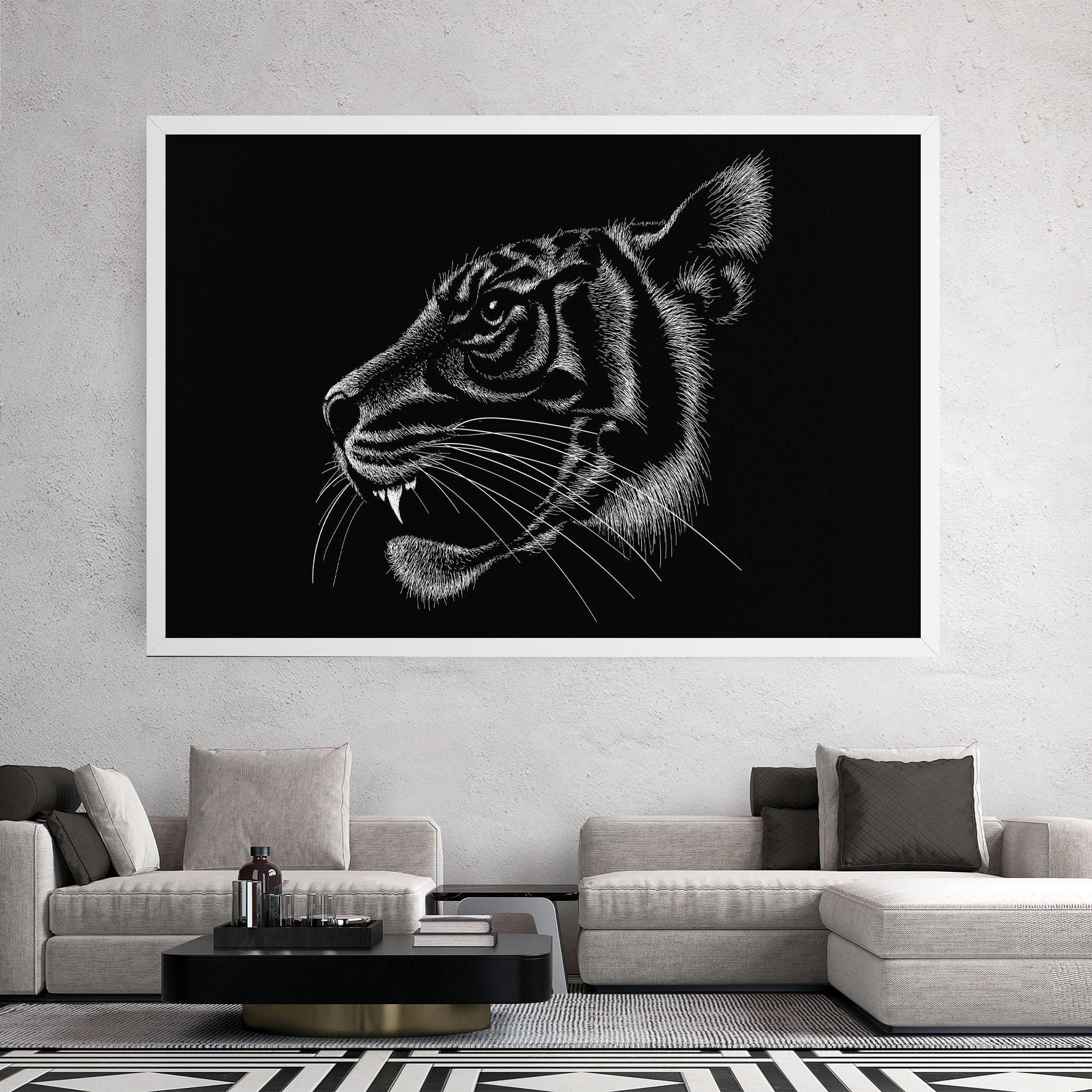 Tablou Canvas Tiger White Head mockup 2