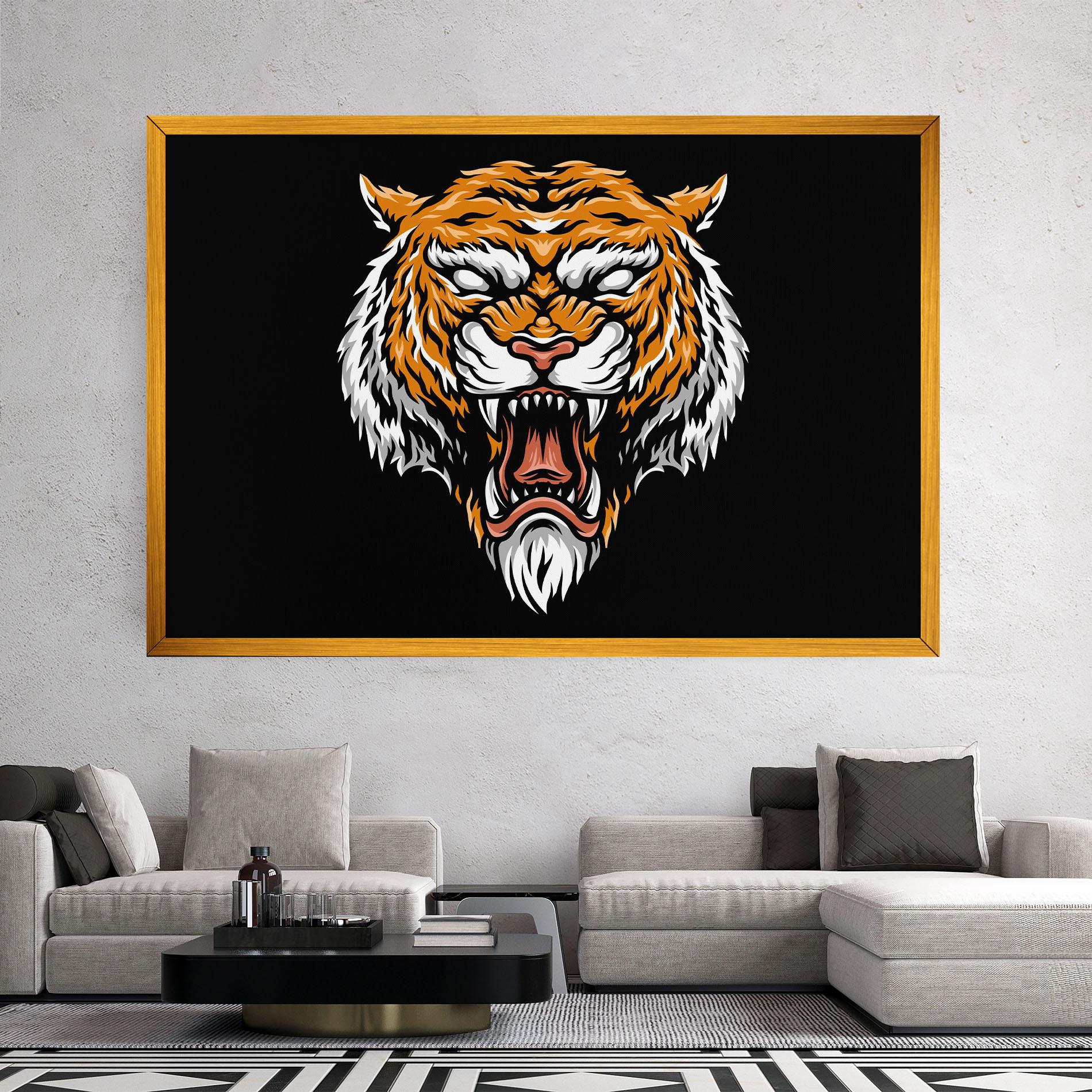 Tablou Canvas Angry Orange Tiger mockup 2