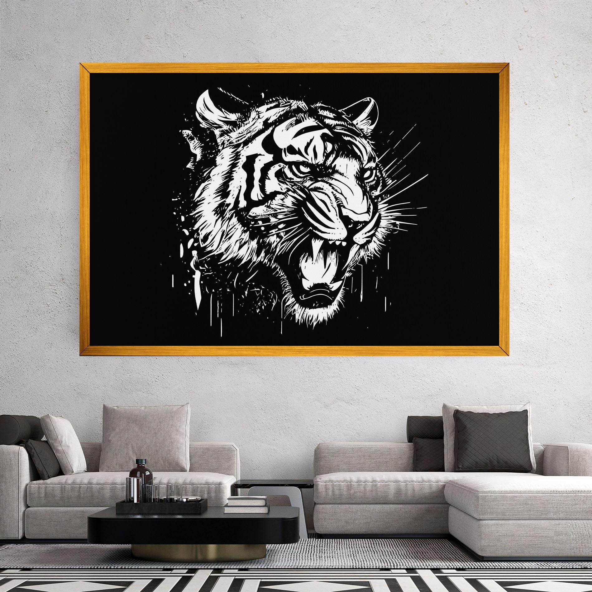 Tablou Canvas Angry Tiger Head mockup 2