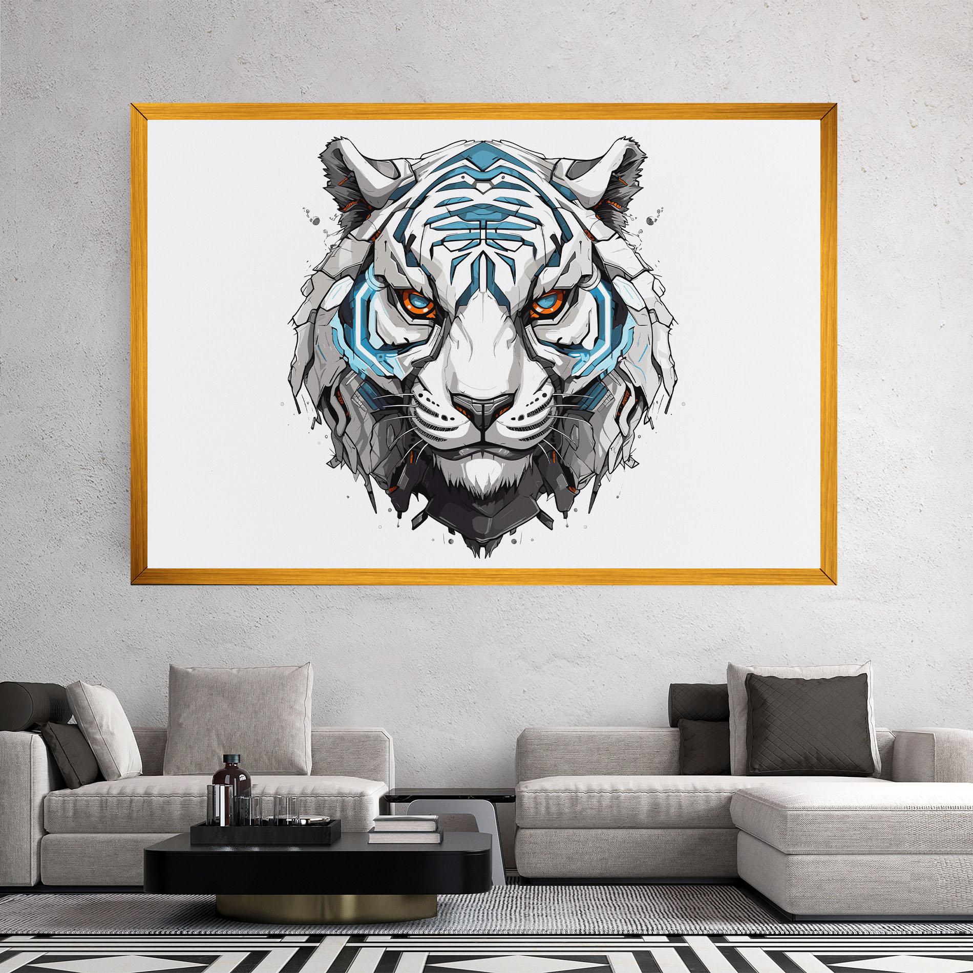 Tablou Canvas Cyborg Tiger mockup 2