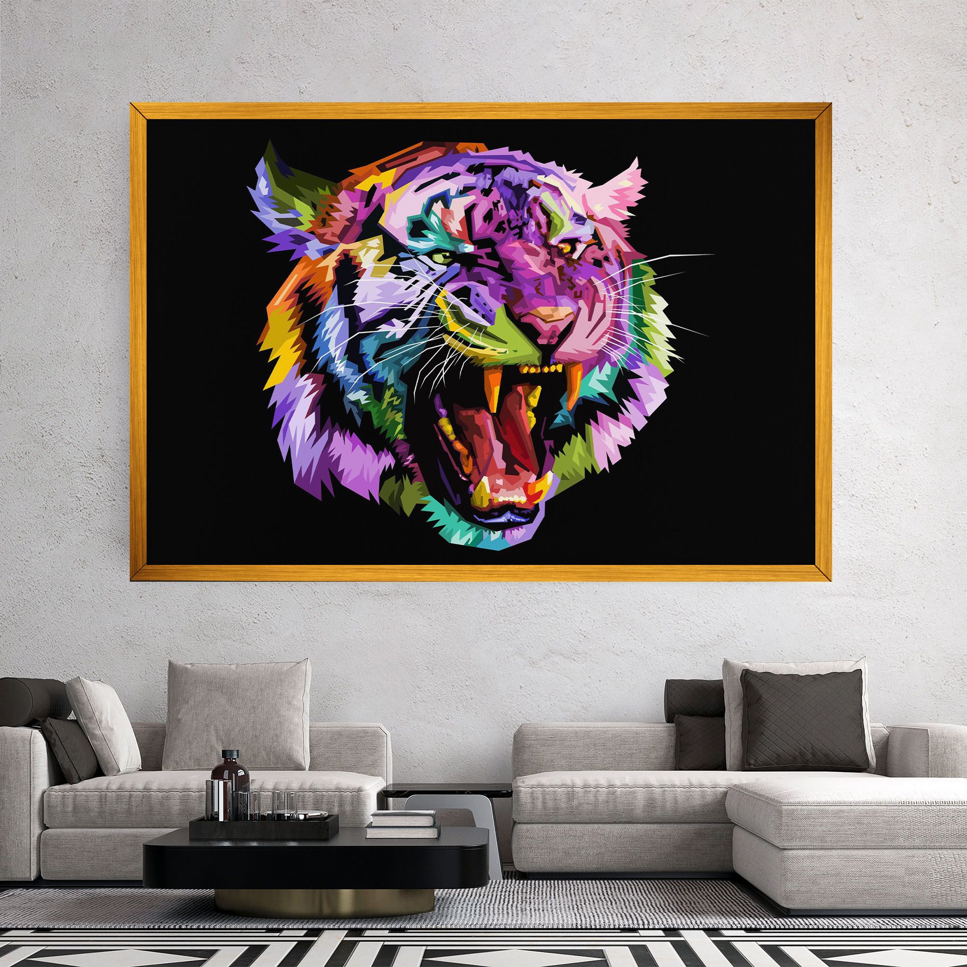 Tiger On Black mockup 2