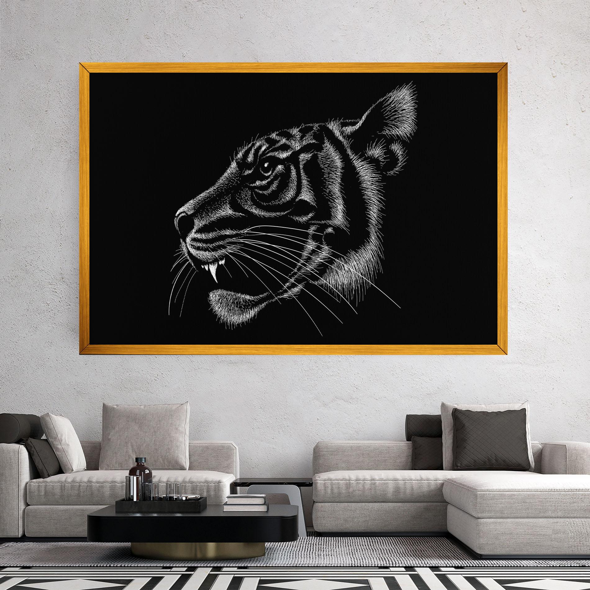 Tablou Canvas Tiger White Head mockup 2