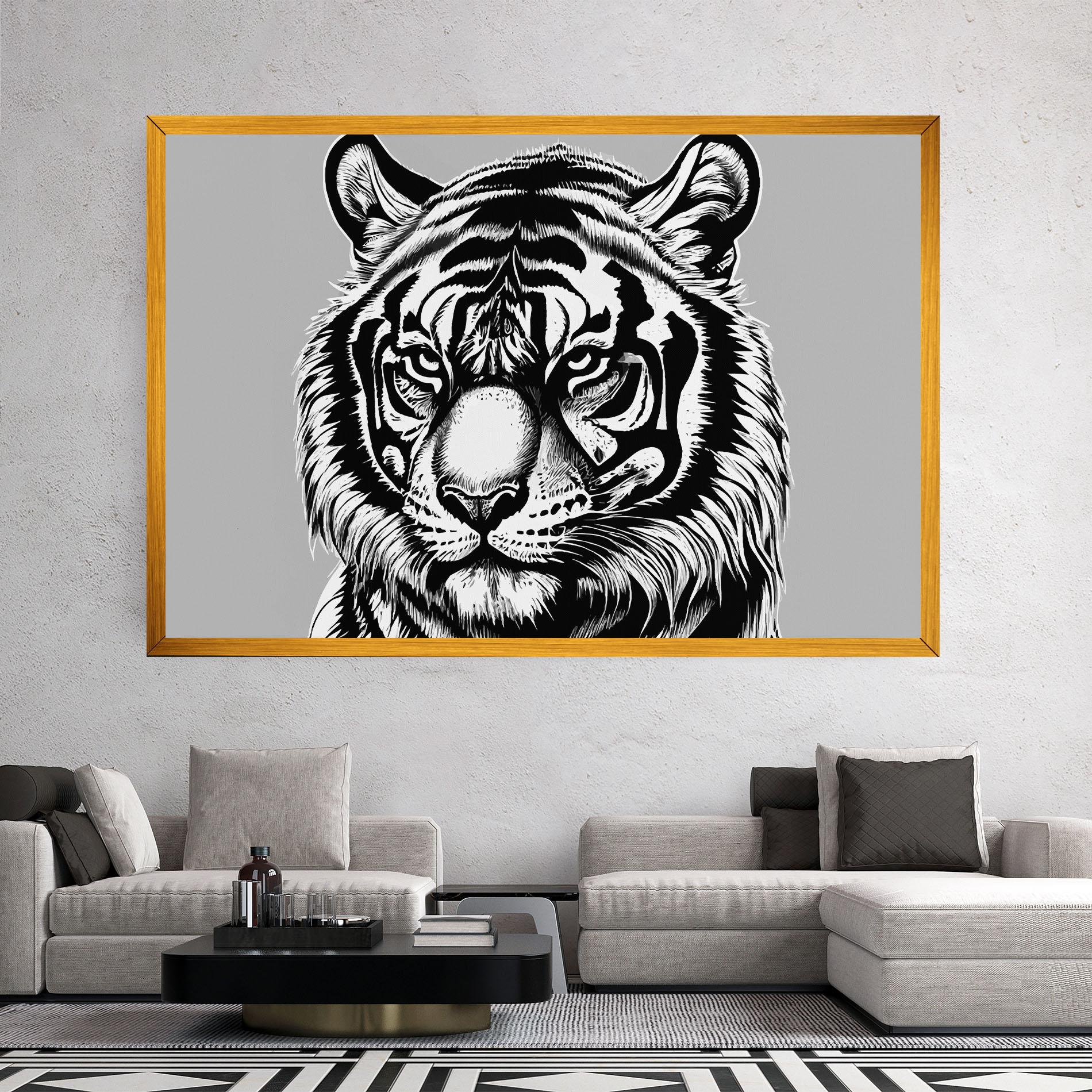 Tablou Canvas White Tiger Grey mockup 2