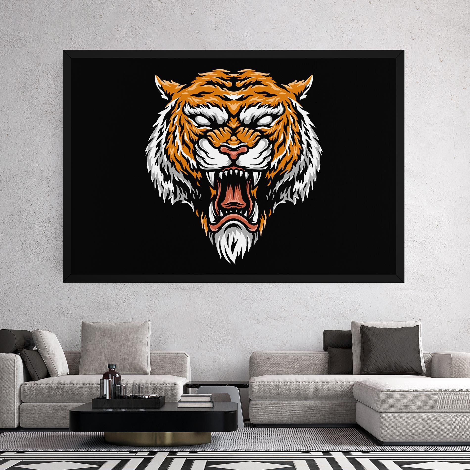 Tablou Canvas Angry Orange Tiger mockup 2
