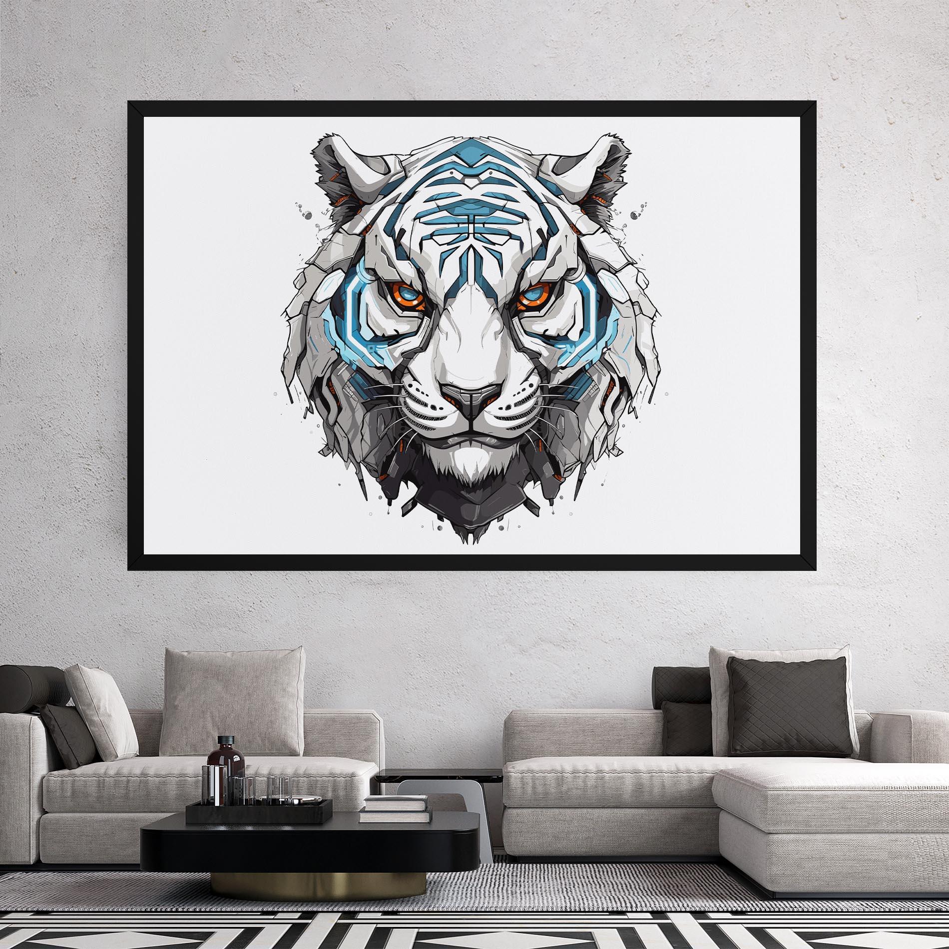 Tablou Canvas Cyborg Tiger mockup 2