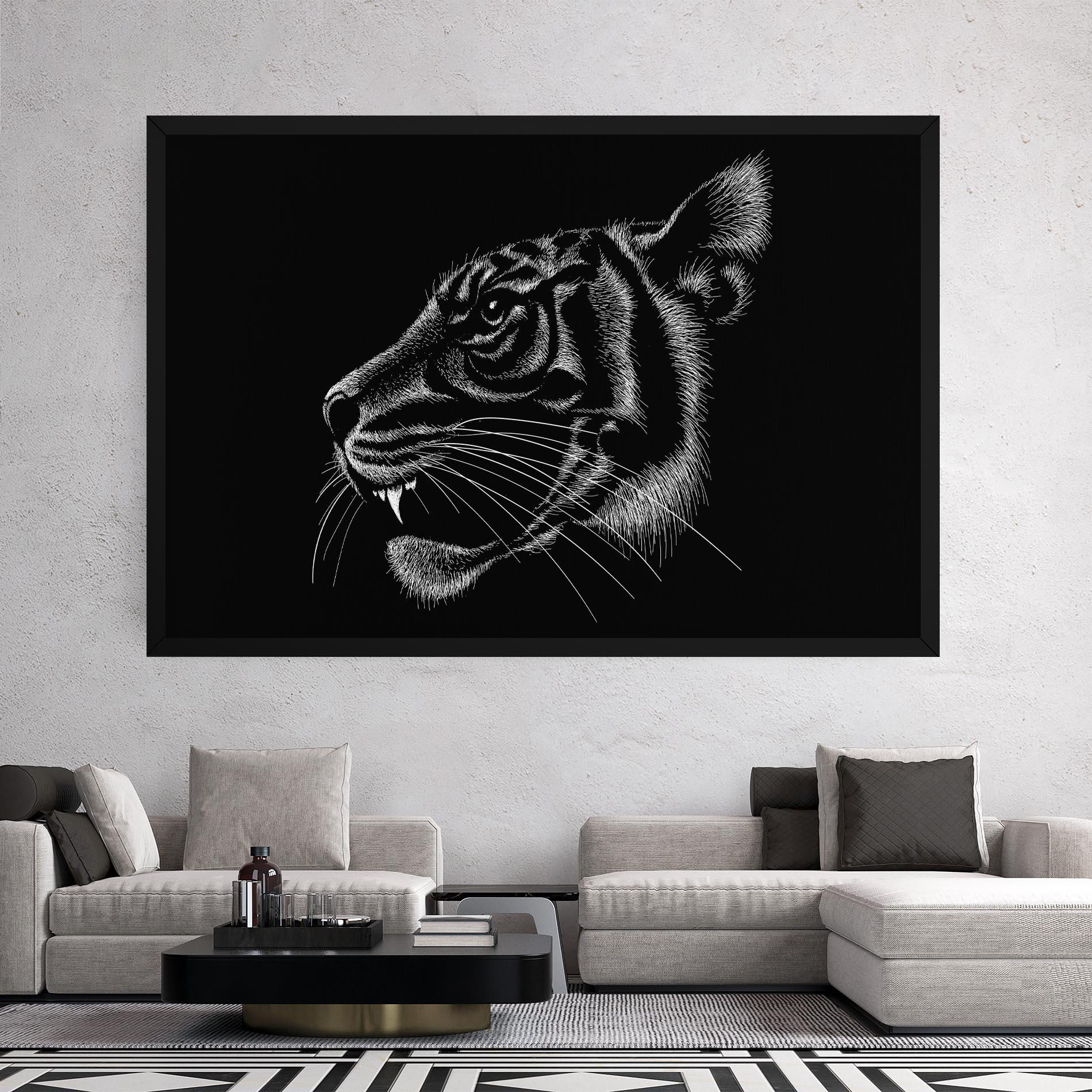 Tablou Canvas Tiger White Head mockup 2
