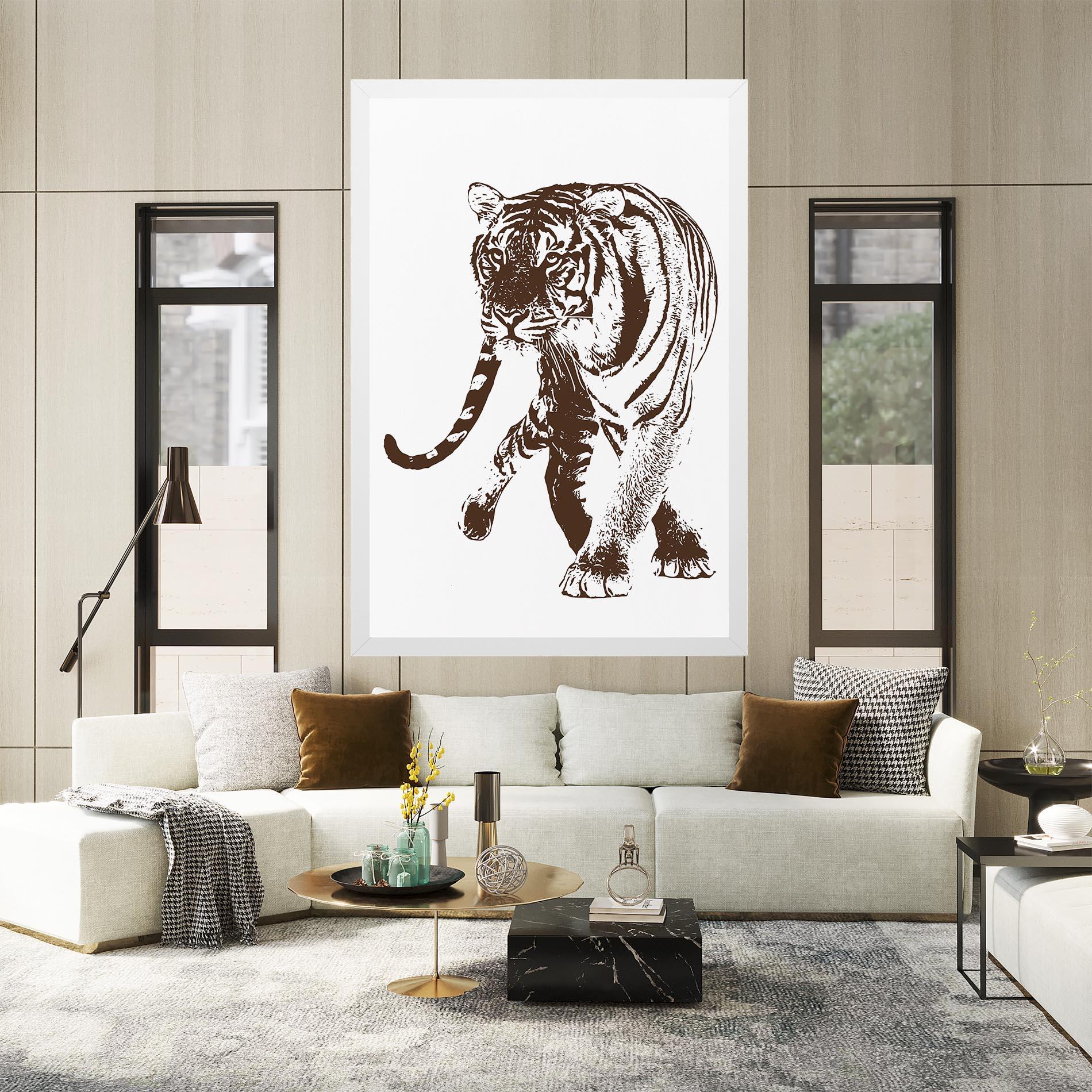 Tablou Canvas Brown Line Tiger mockup 2
