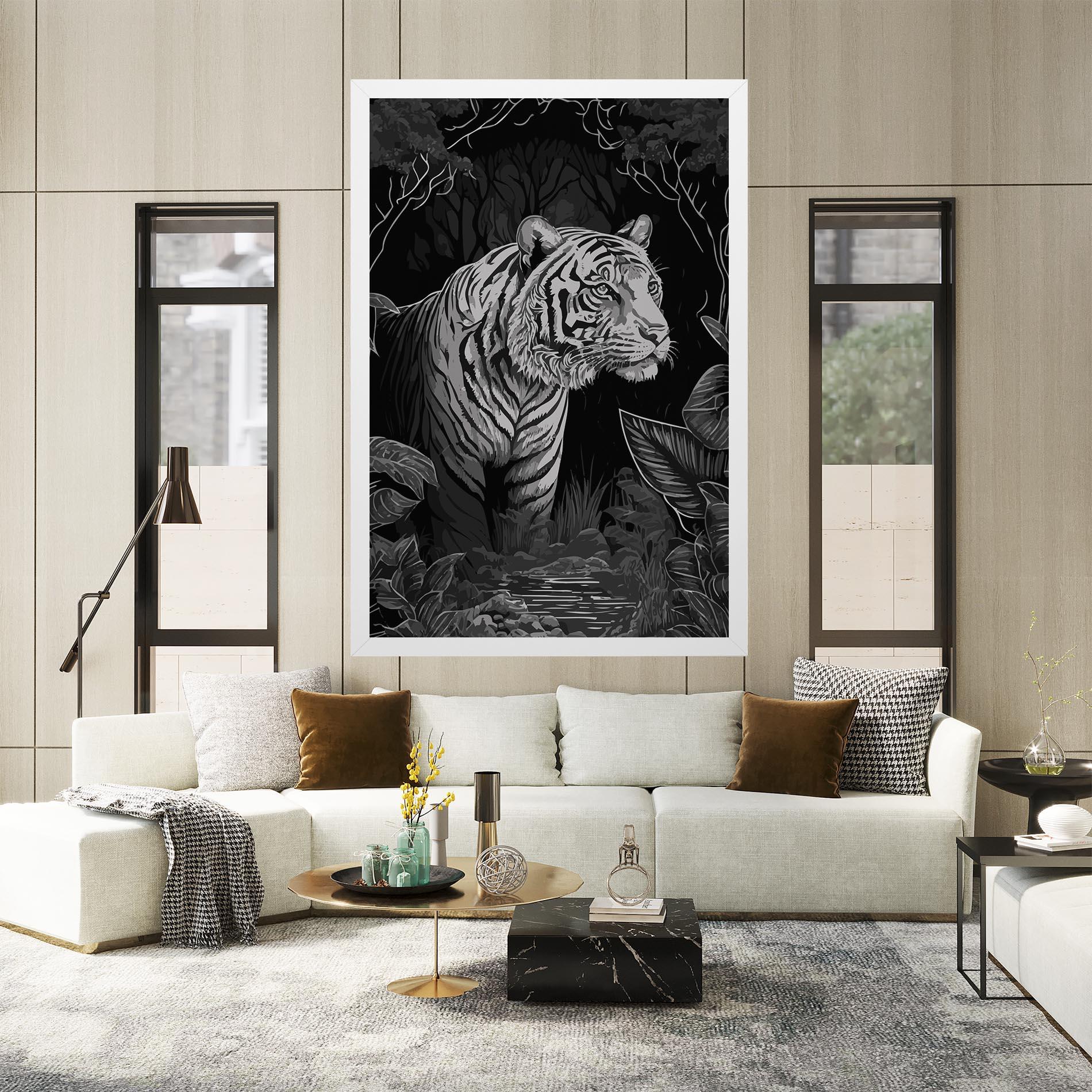 Tablou Canvas Grey Tiger mockup 2