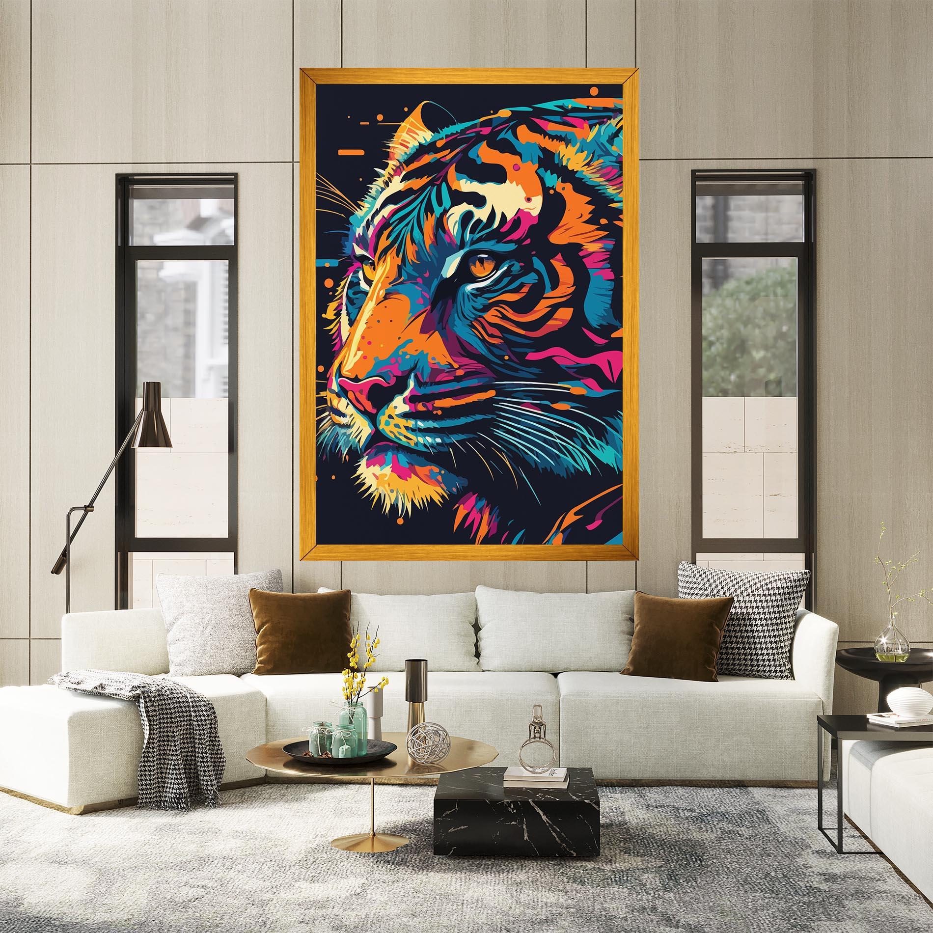 Tablou Canvas Colorful Tiger mockup 2