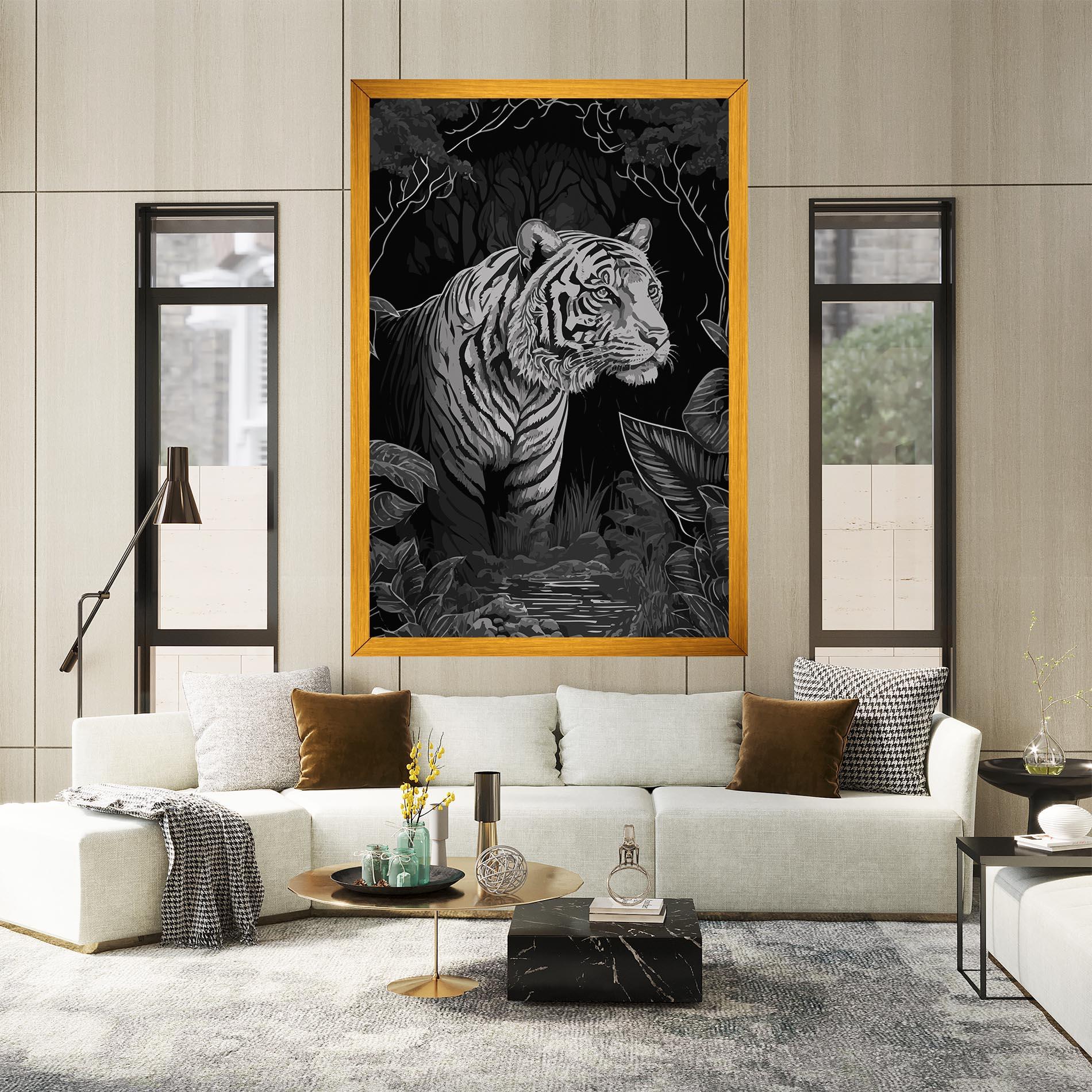 Tablou Canvas Grey Tiger mockup 2