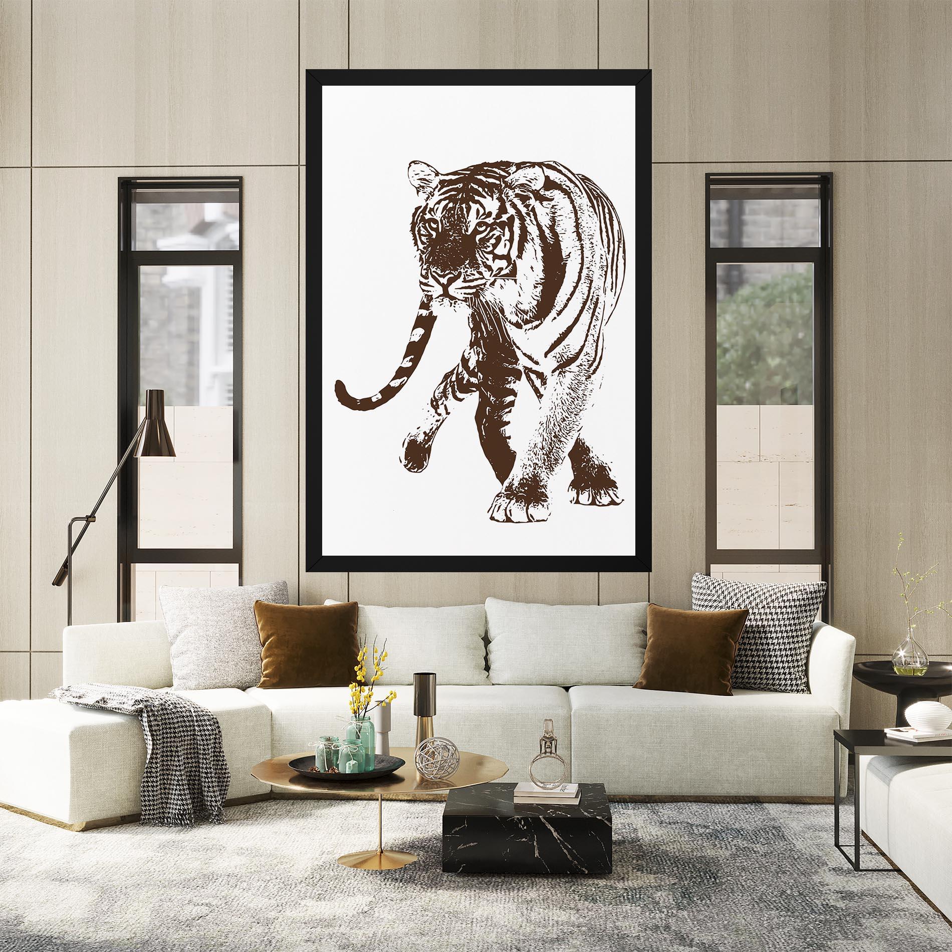 Tablou Canvas Brown Line Tiger mockup 2