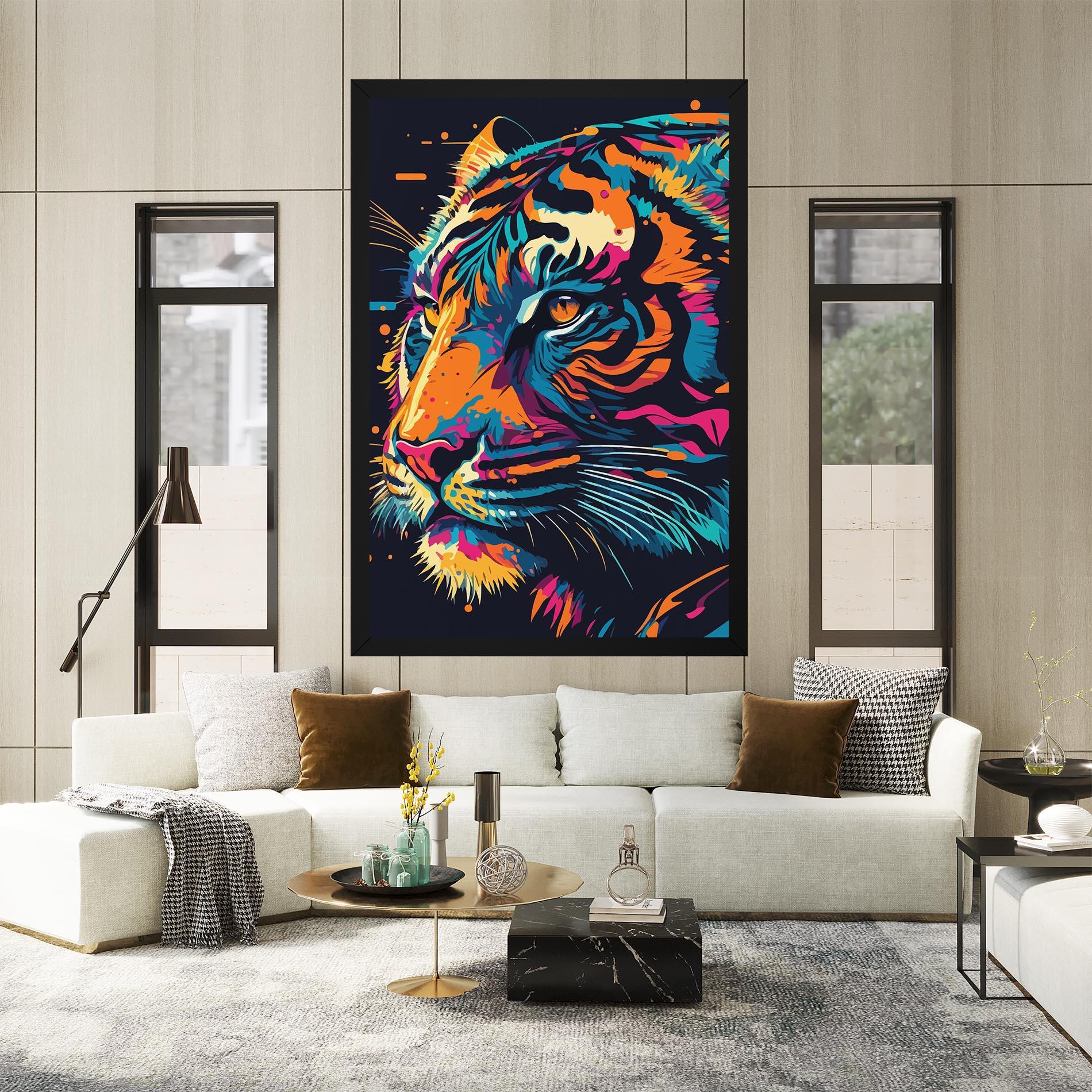 Tablou Canvas Colorful Tiger mockup 2