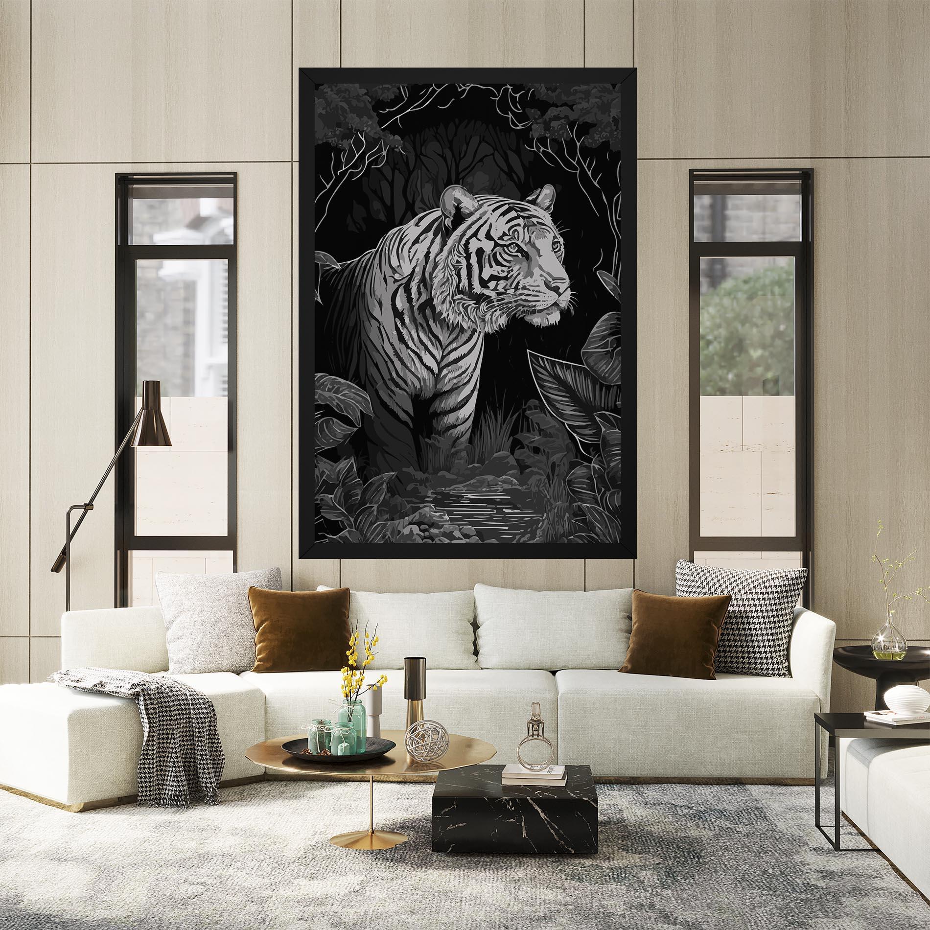 Tablou Canvas Grey Tiger mockup 2