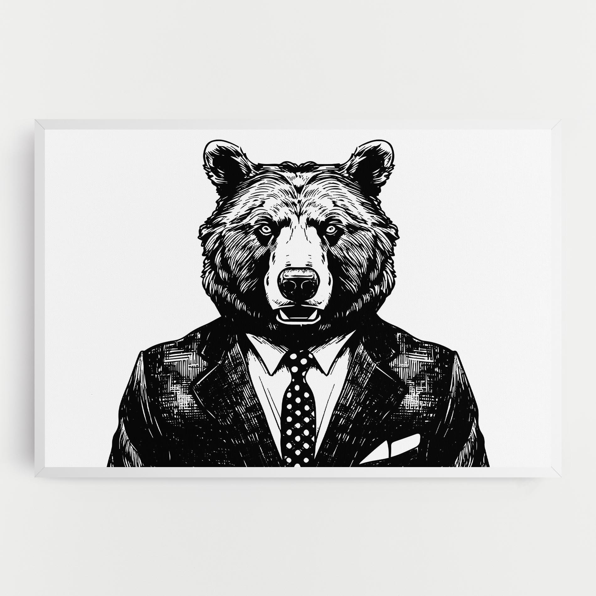 Tablou Canvas Bear In Suit mockup 0