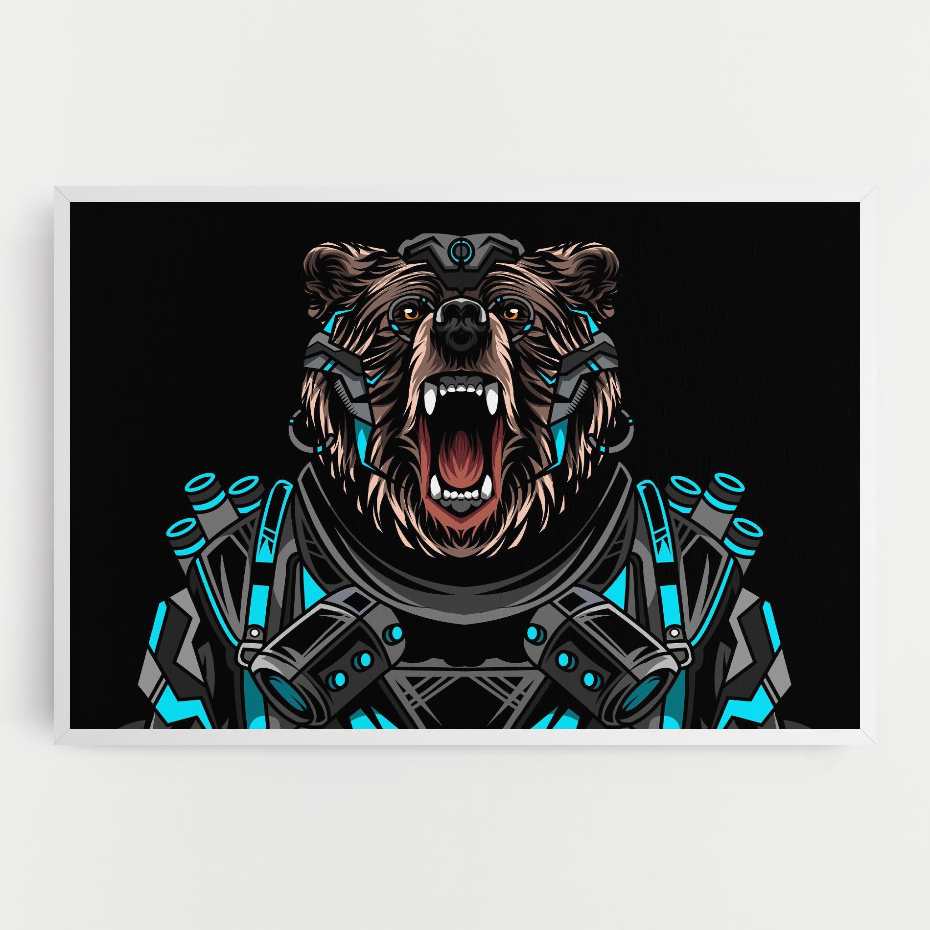 Tablou Canvas Black Cyborg Bear mockup 0