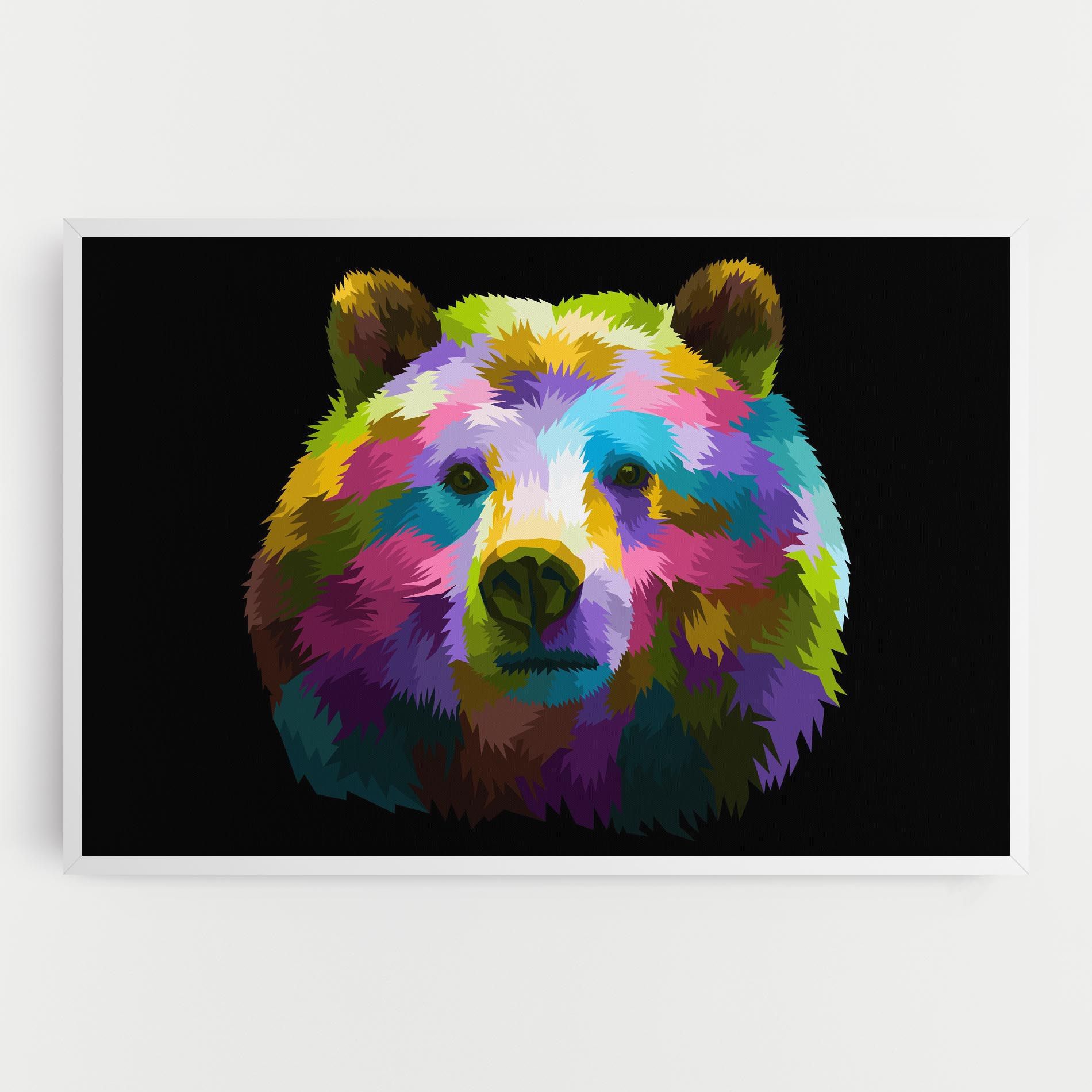 Colorful Bear Head mockup 0