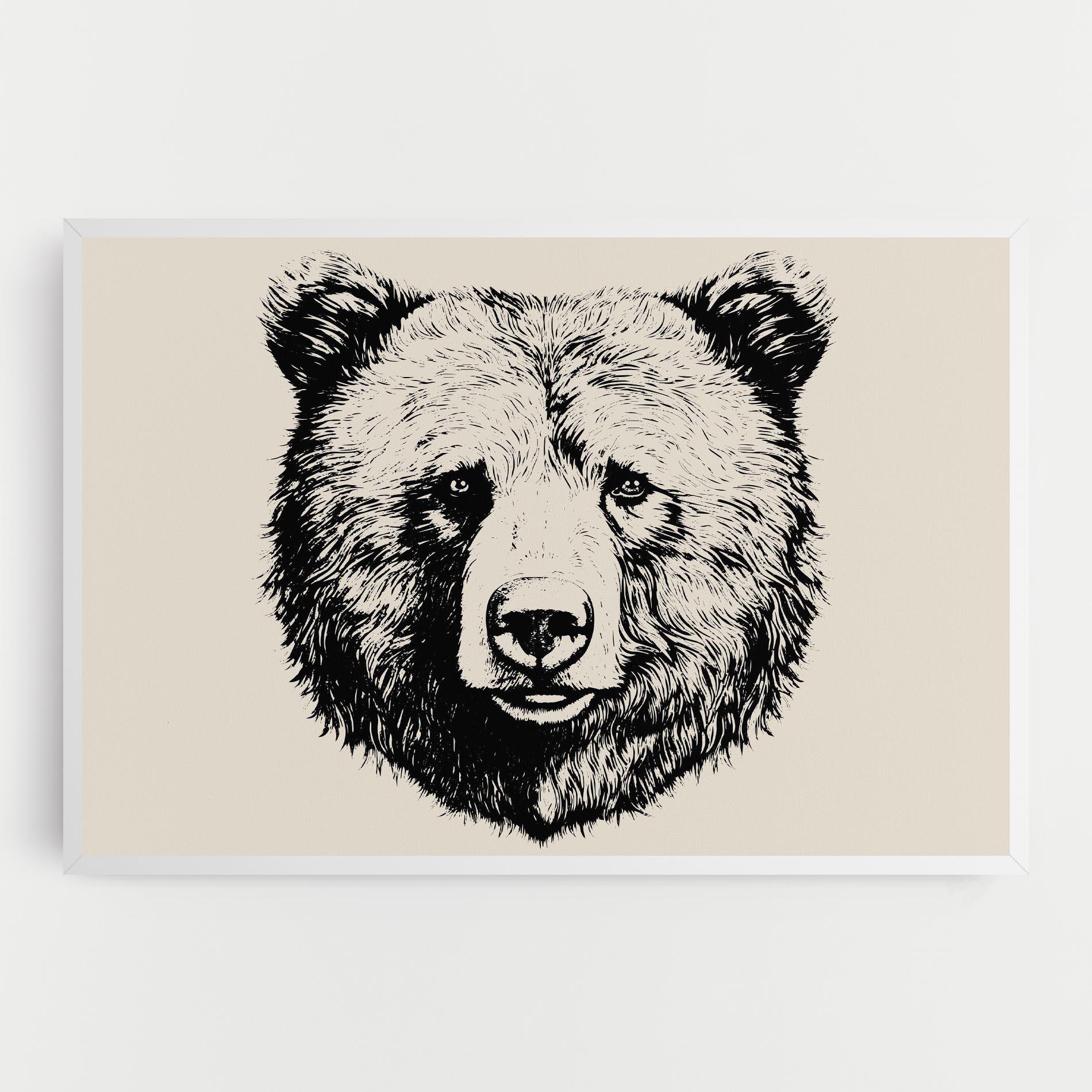 Tablou Canvas Cream Head Bear mockup 0