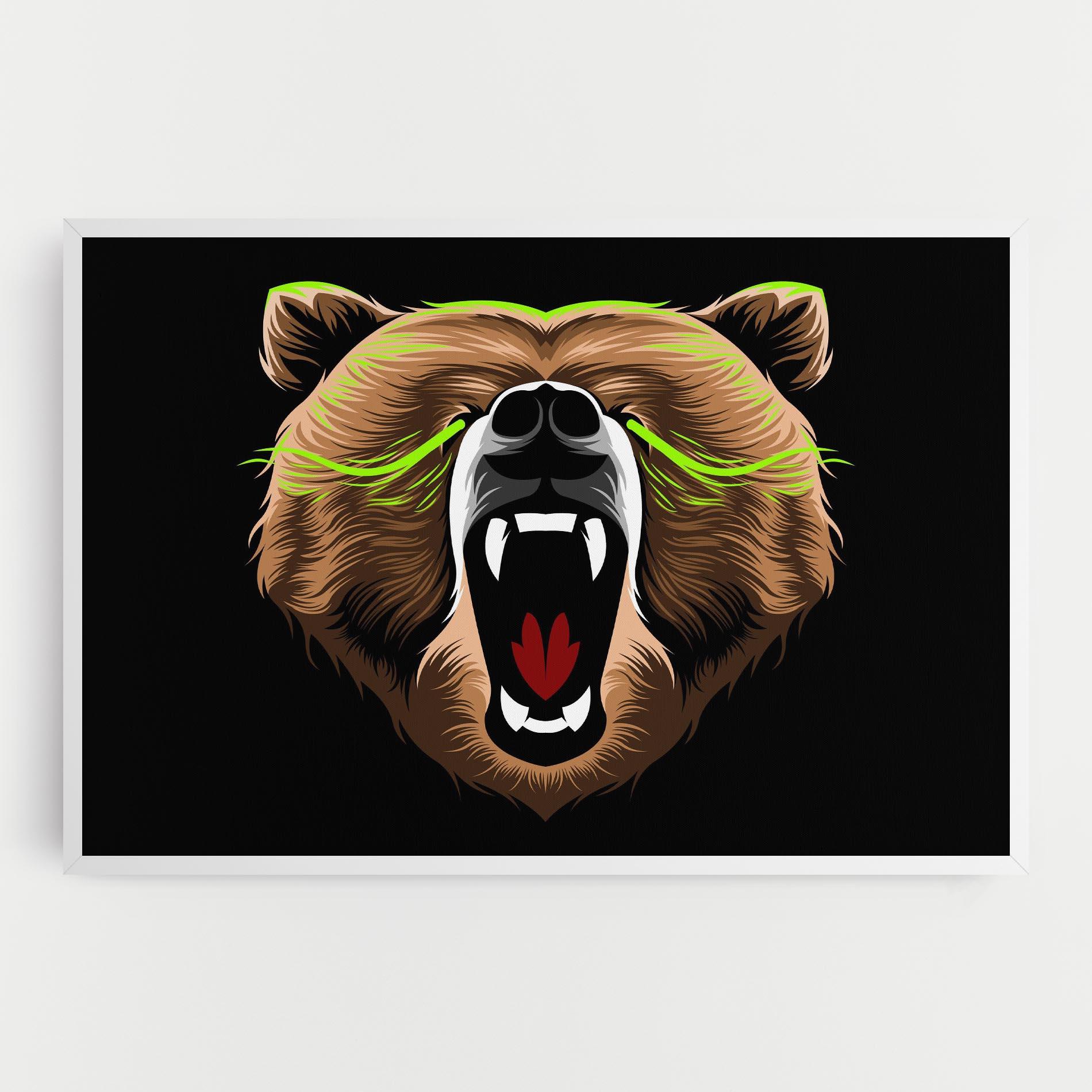 Tablou Canvas Green Line Bear mockup 0