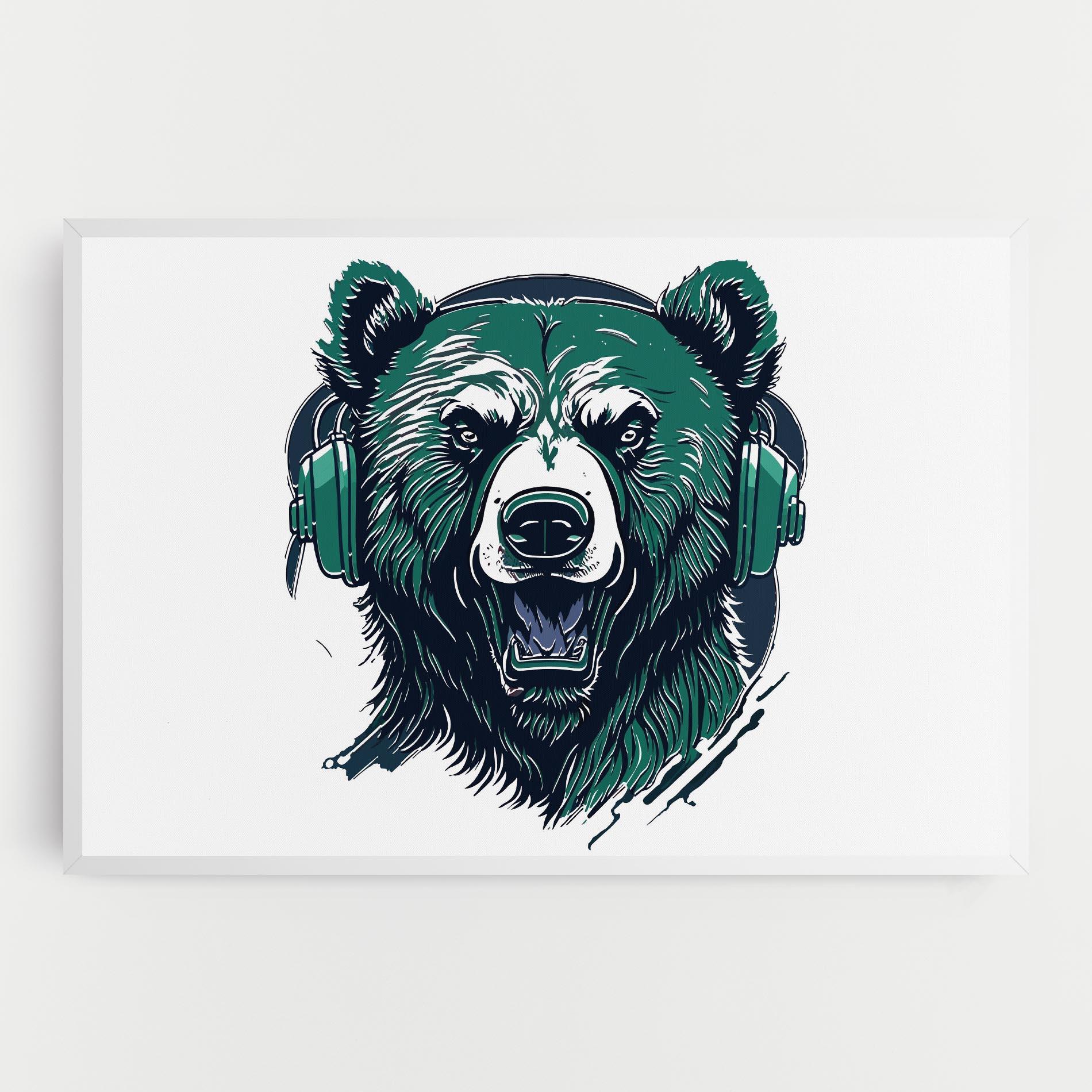 Tablou Canvas Green Music Bear mockup 0