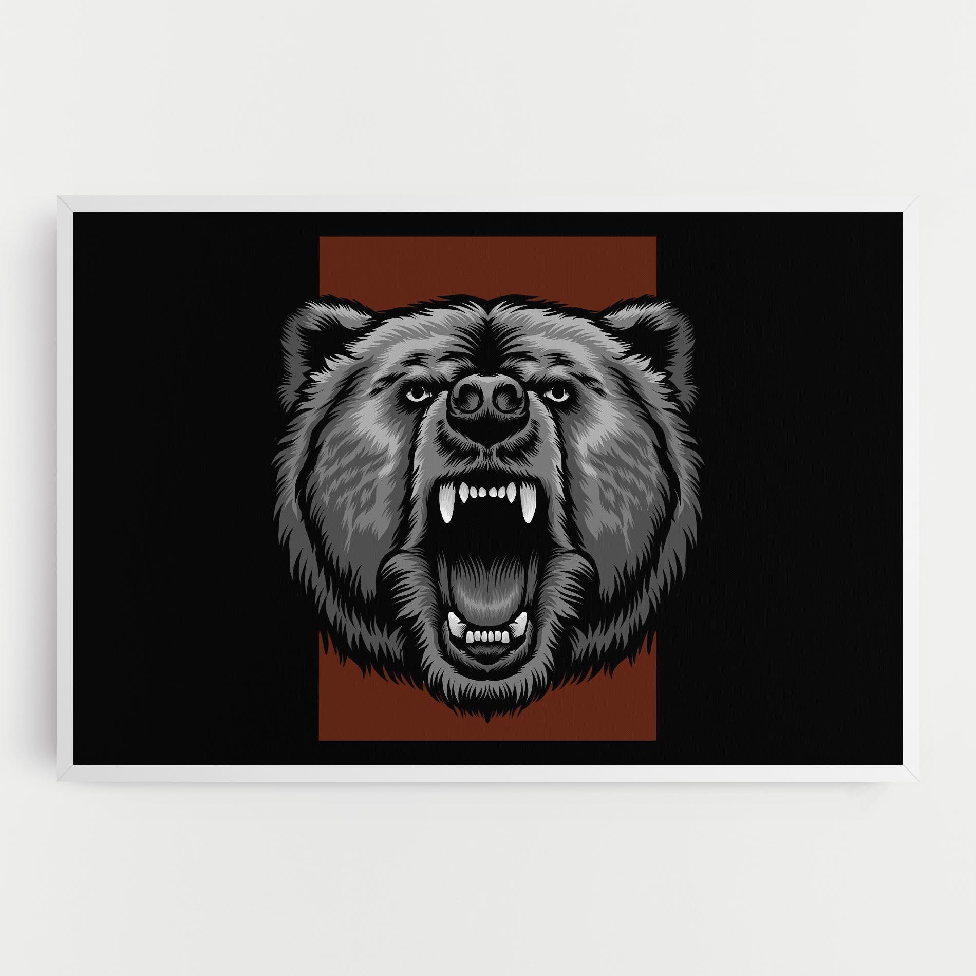 Tablou Canvas Grey Bear Head mockup 0