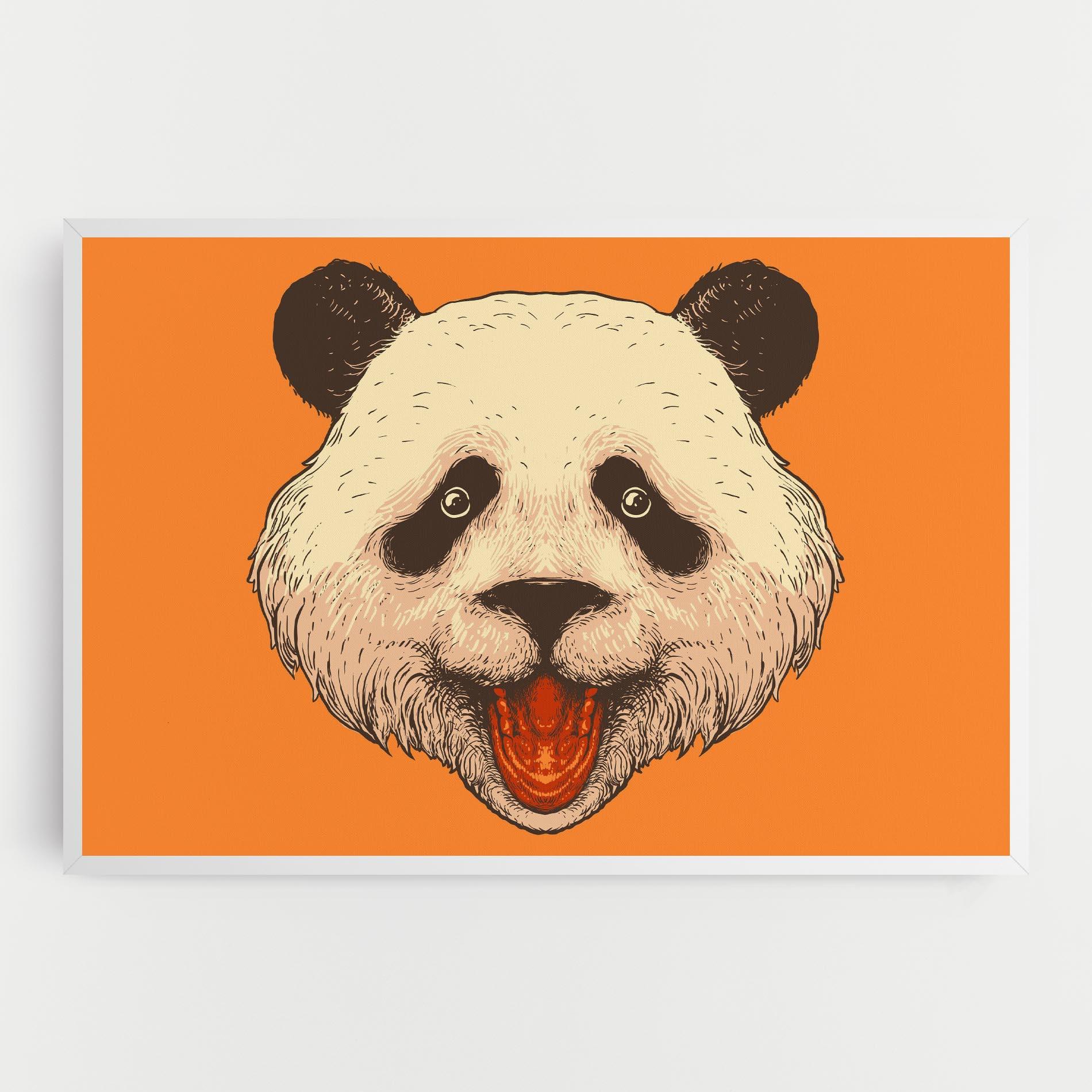 Tablou Canvas Panda On Orange mockup 0