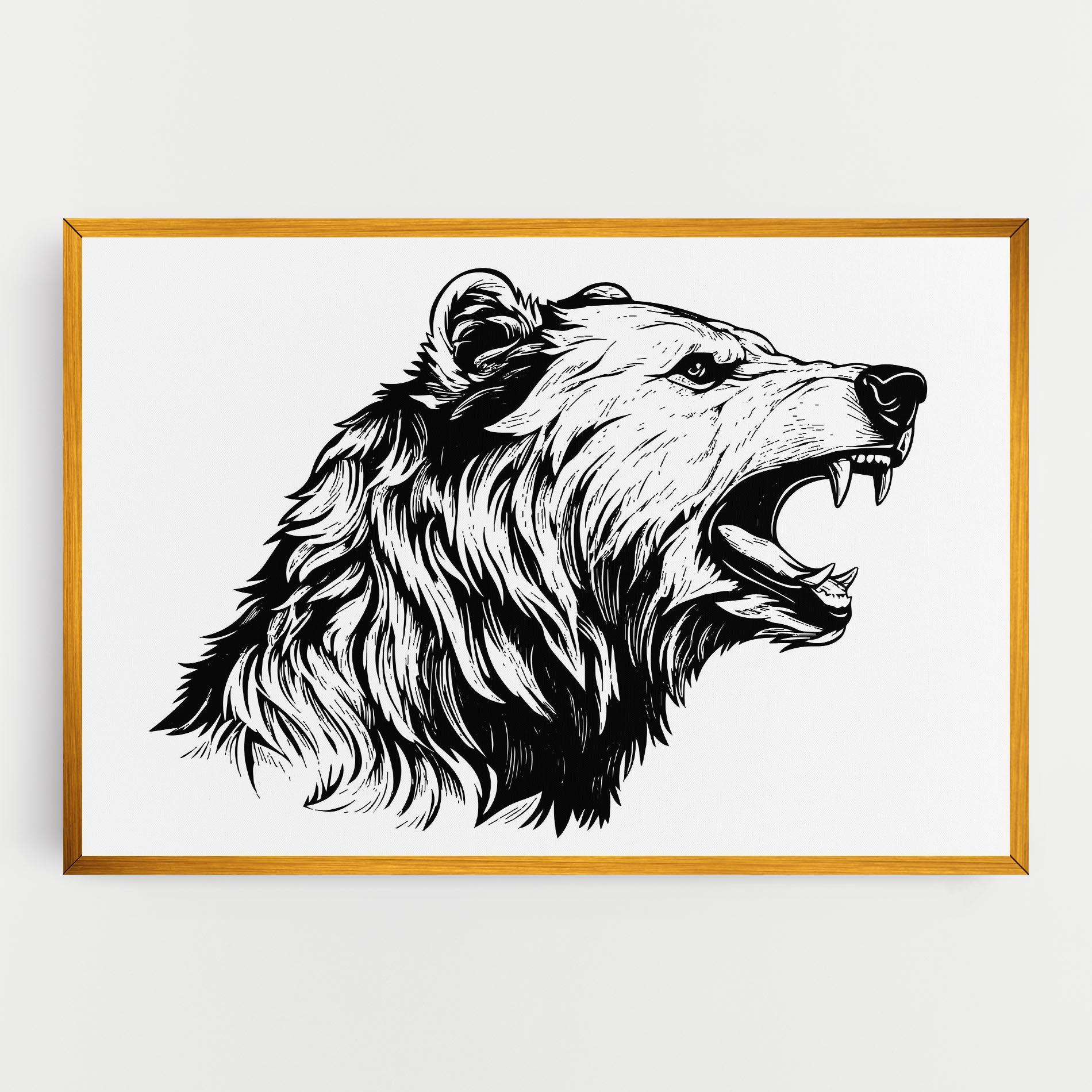 Tablou Canvas Angry Bear mockup 0