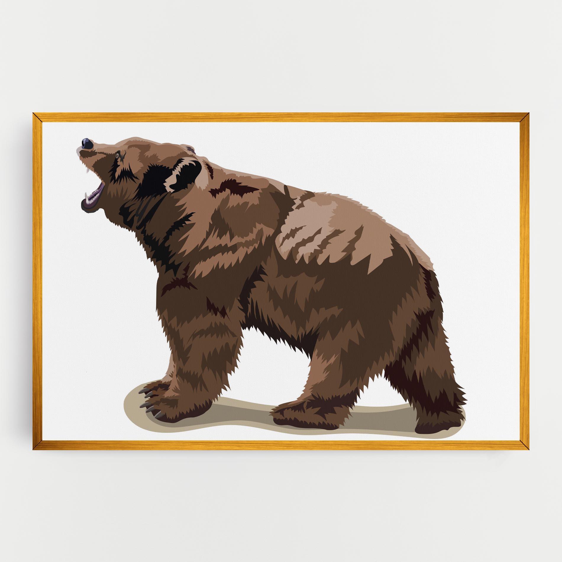 Tablou Canvas Angry Walking Bear mockup 0