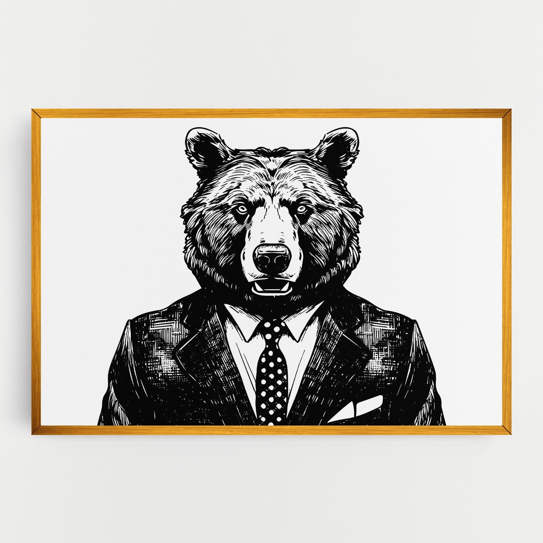 Tablou Canvas Bear In Suit mockup 0