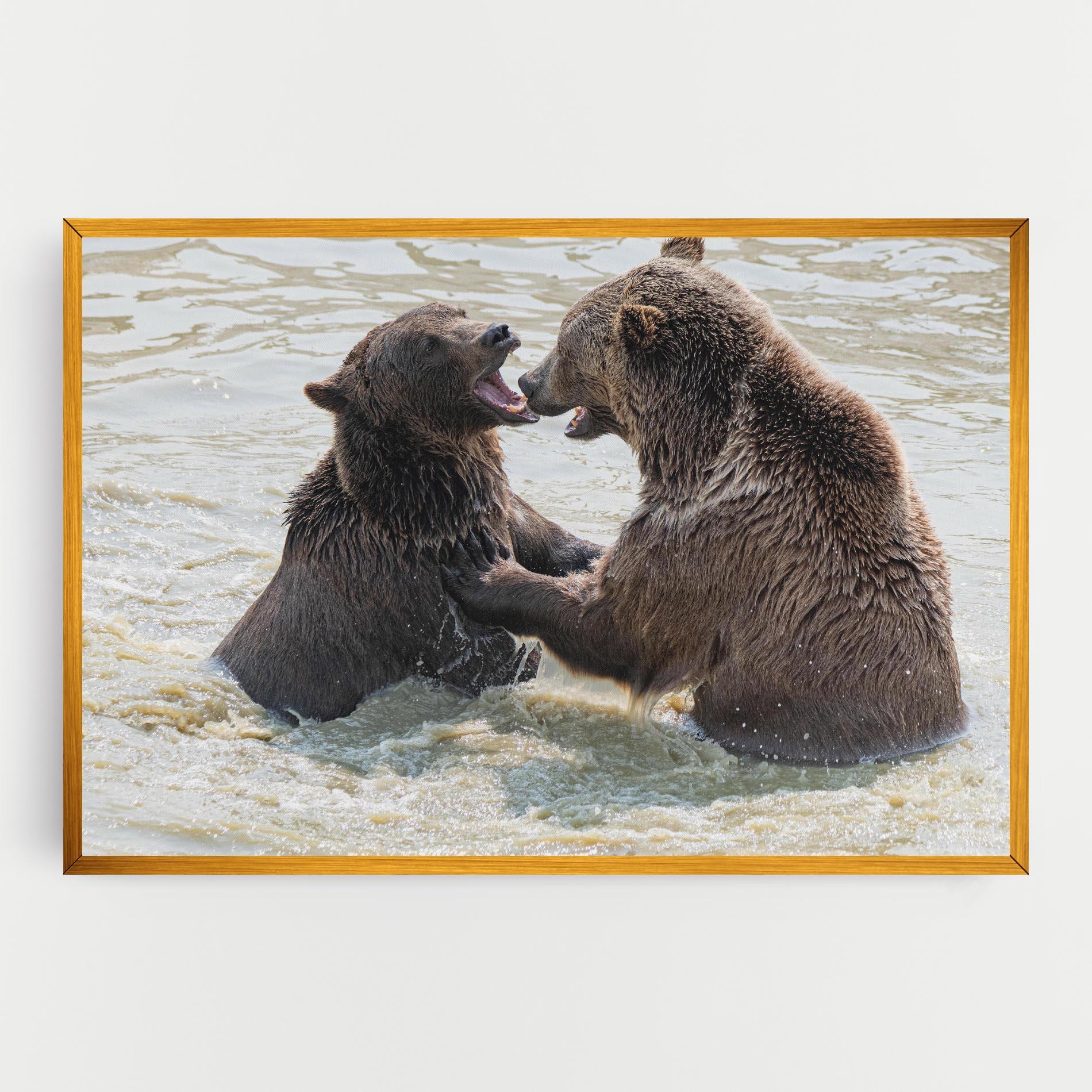 Tablou Canvas Bears Fighting mockup 0