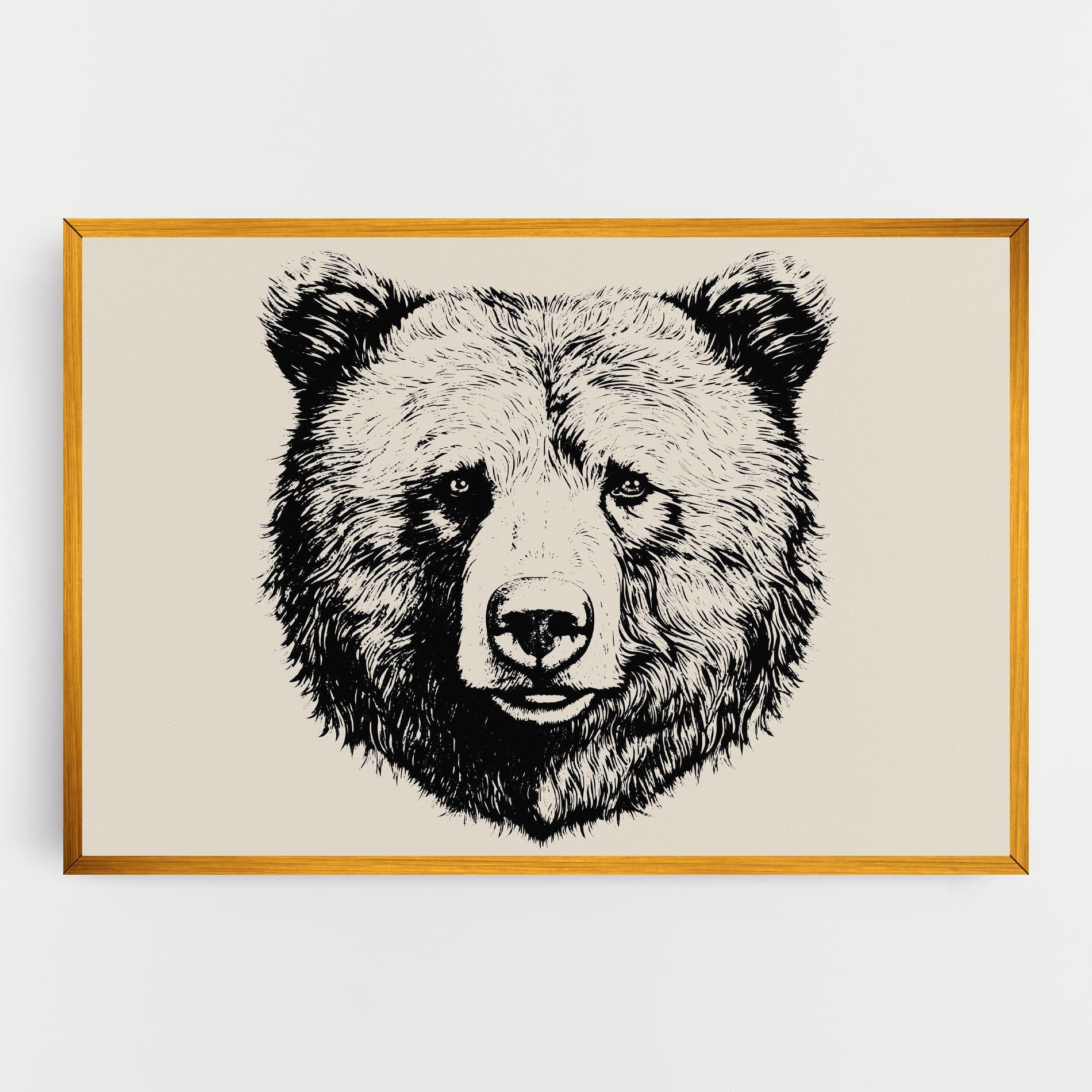 Tablou Canvas Cream Head Bear mockup 0
