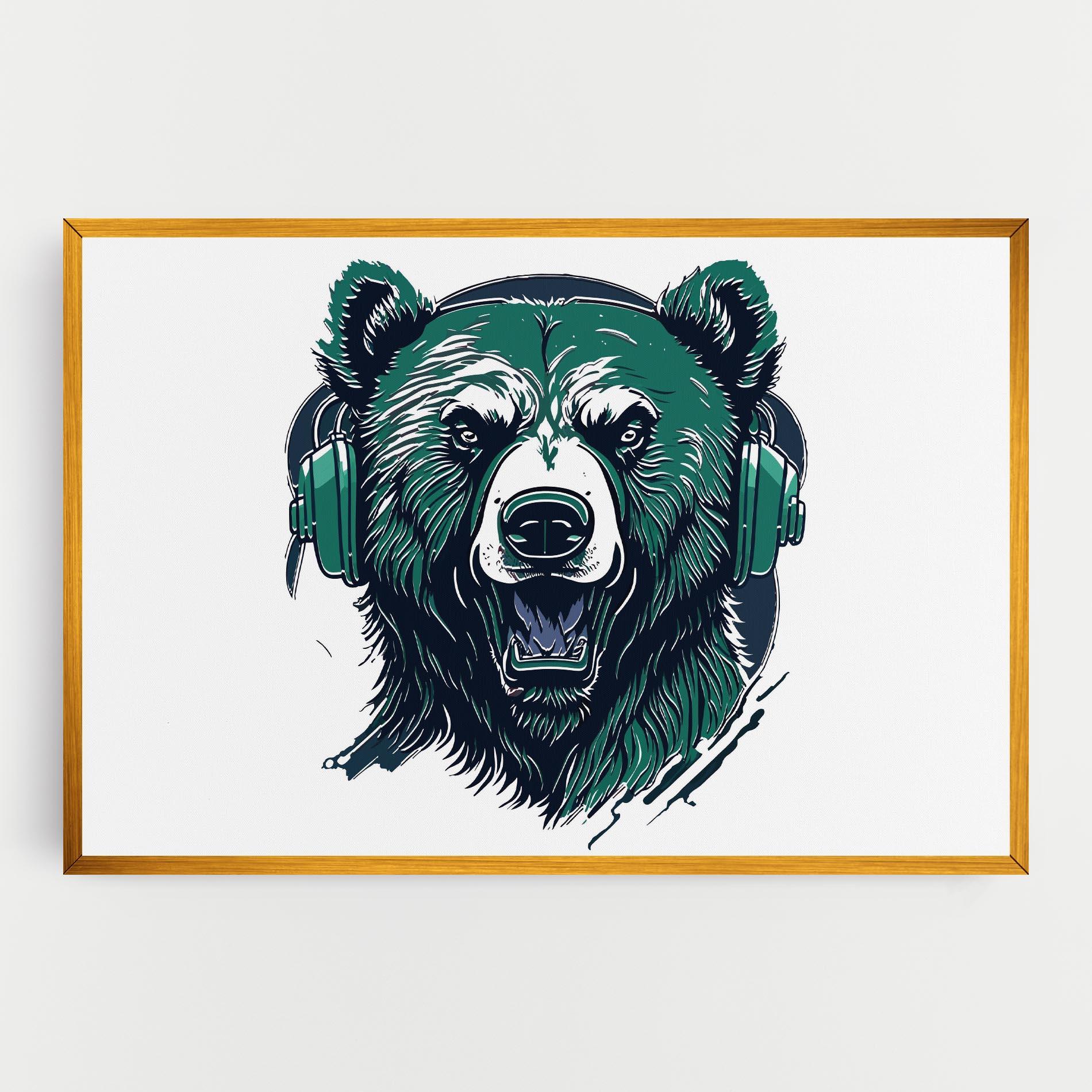 Tablou Canvas Green Music Bear mockup 0