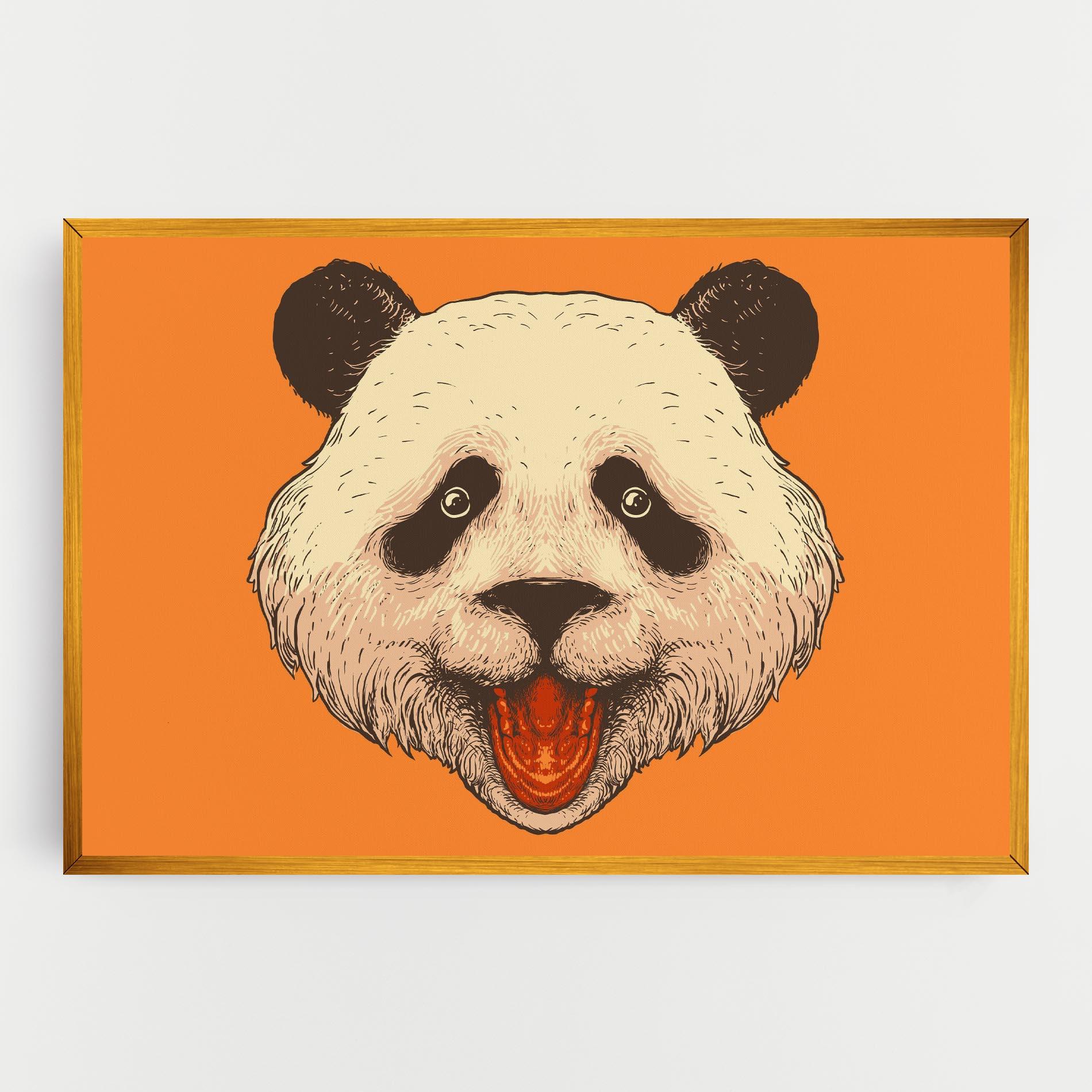 Tablou Canvas Panda On Orange mockup 0