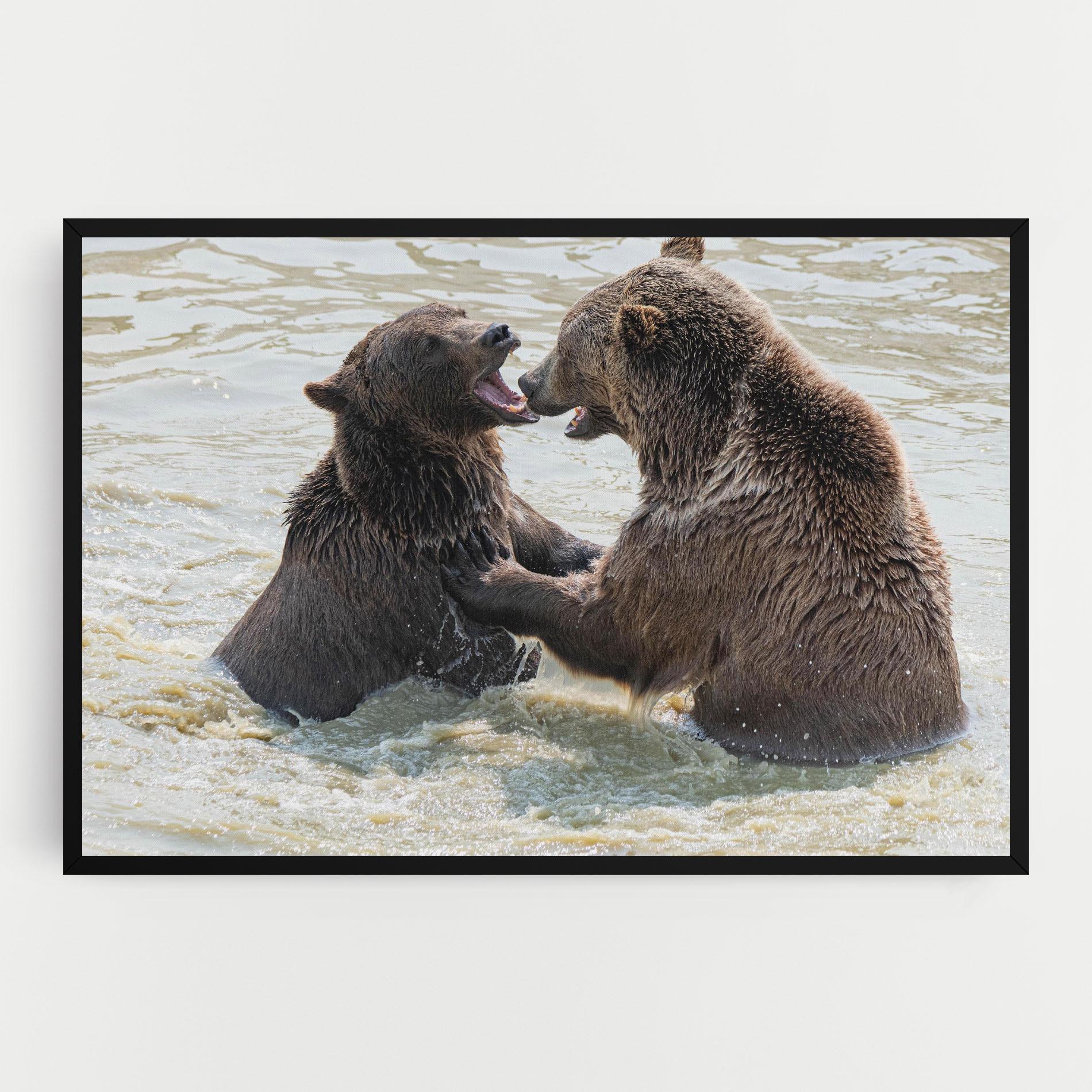Tablou Canvas Bears Fighting mockup 0
