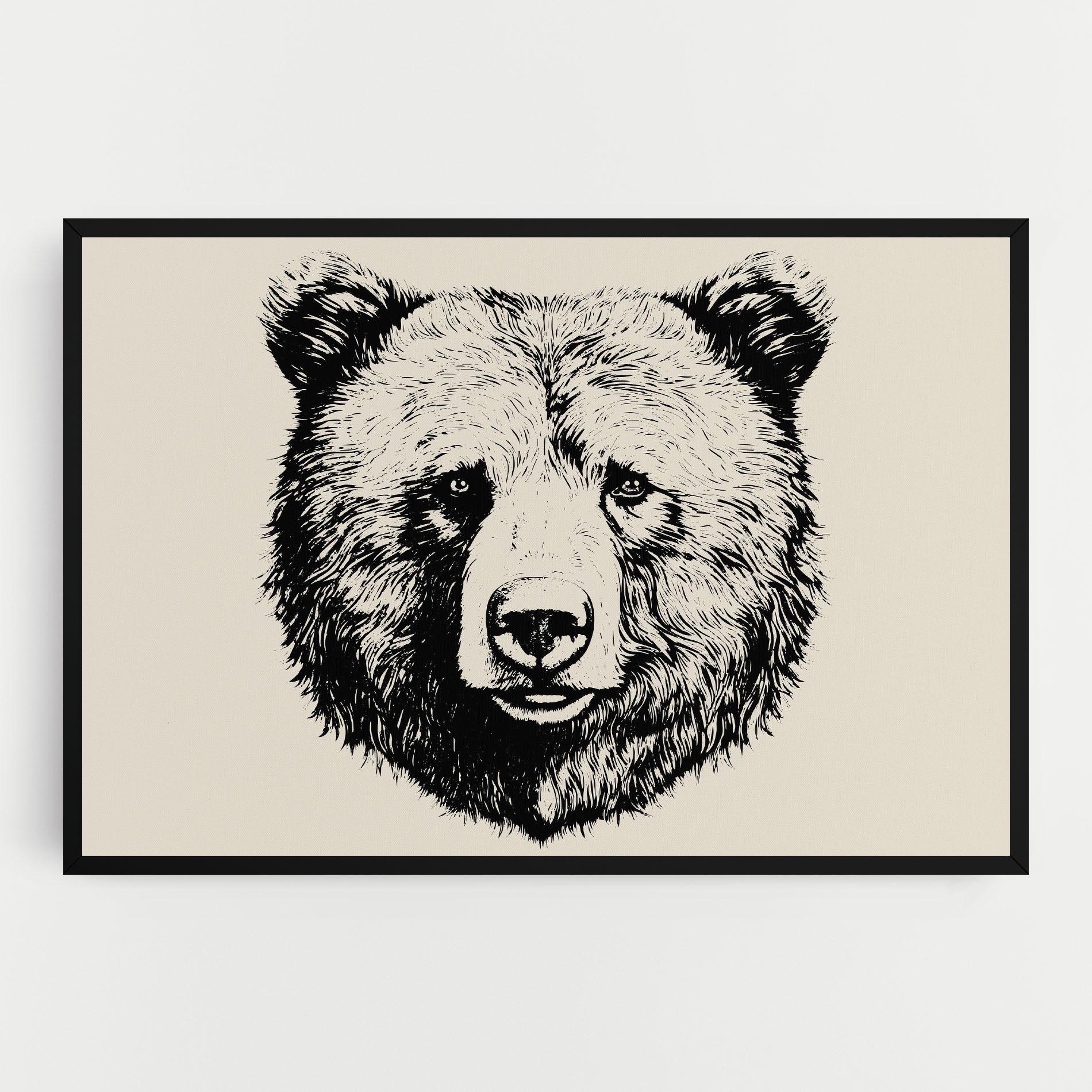 Tablou Canvas Cream Head Bear mockup 0