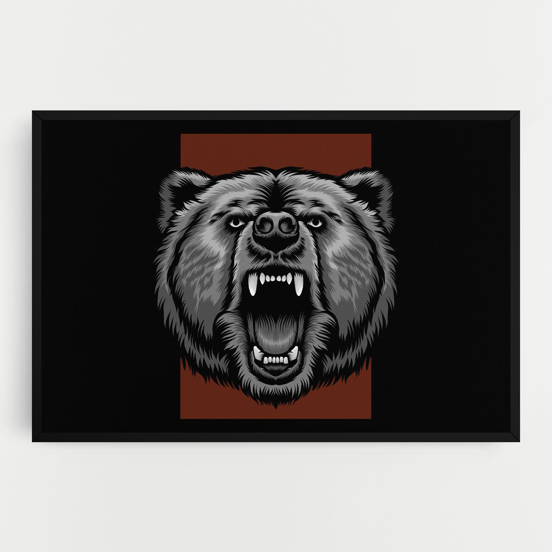 Tablou Canvas Grey Bear Head mockup 0
