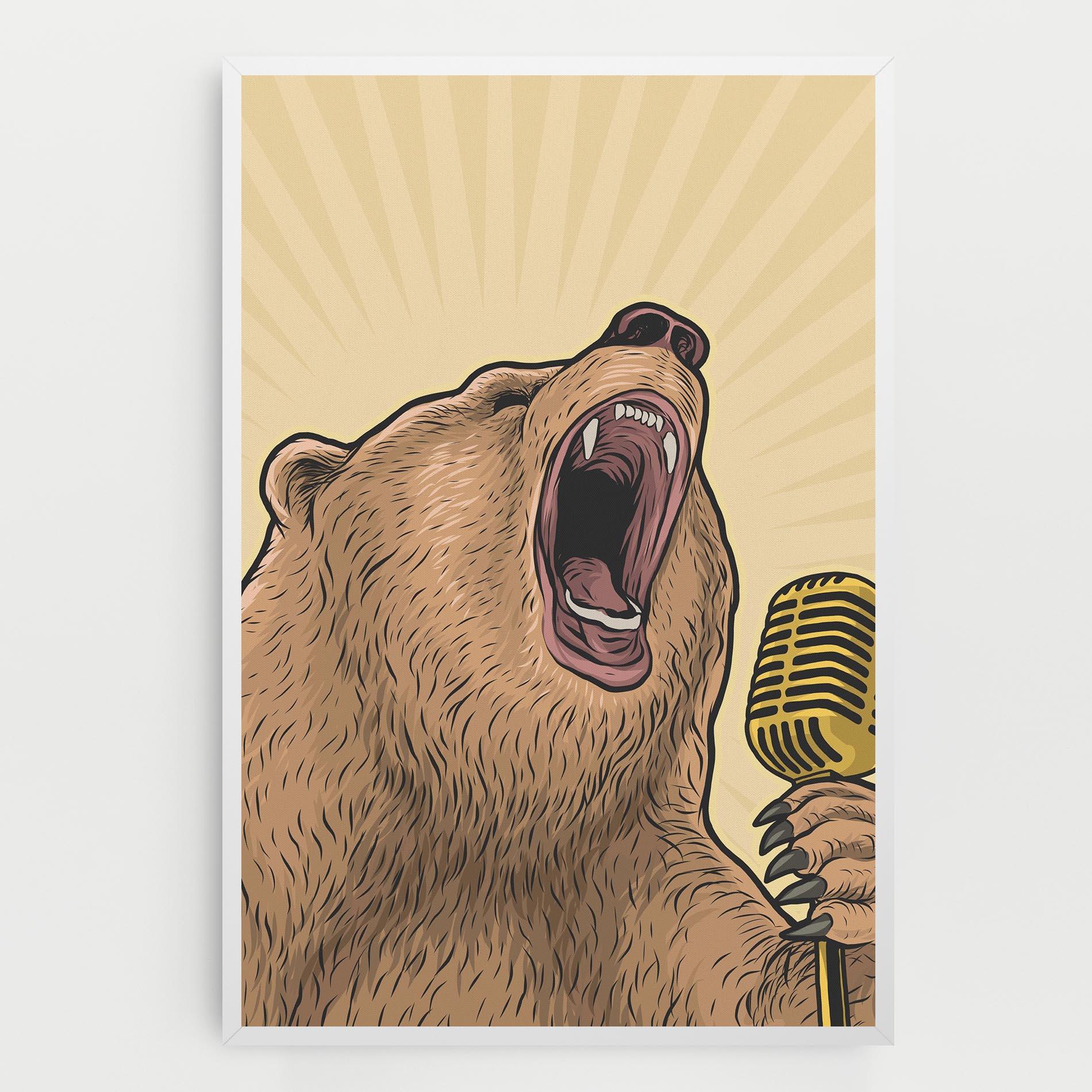 Tablou Canvas Bear Singing mockup 0