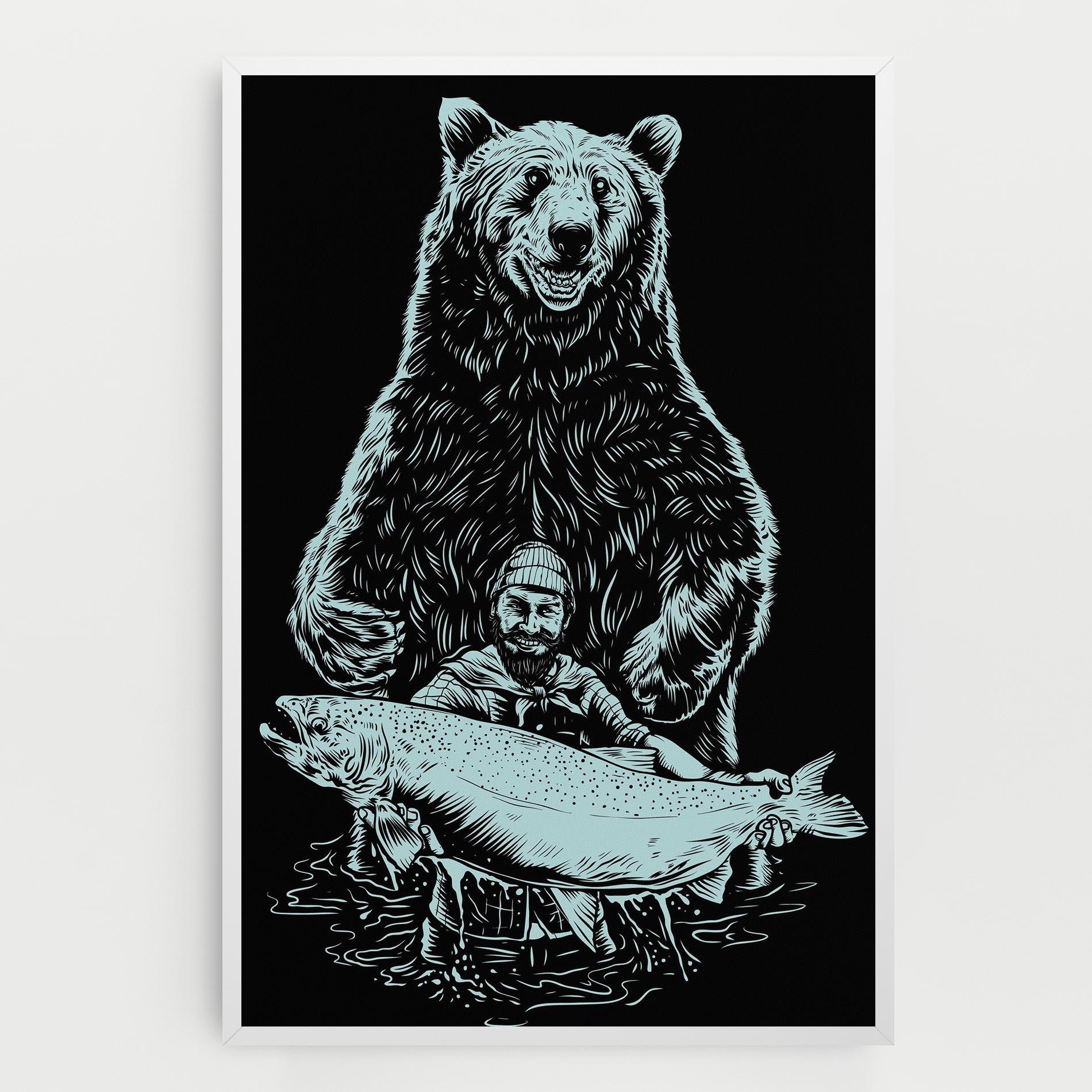 Tablou Canvas Fishing Bear mockup 0
