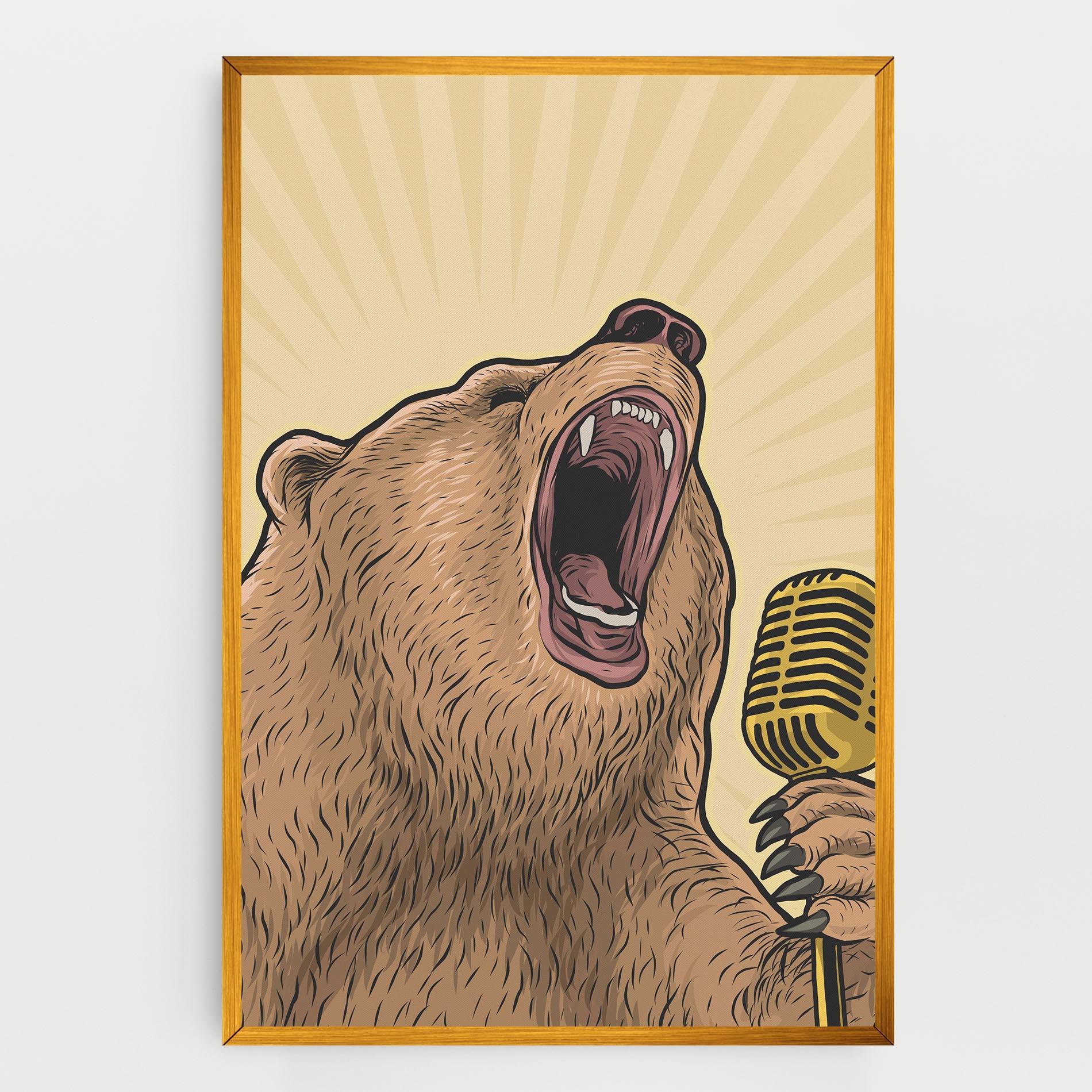 Tablou Canvas Bear Singing mockup 0