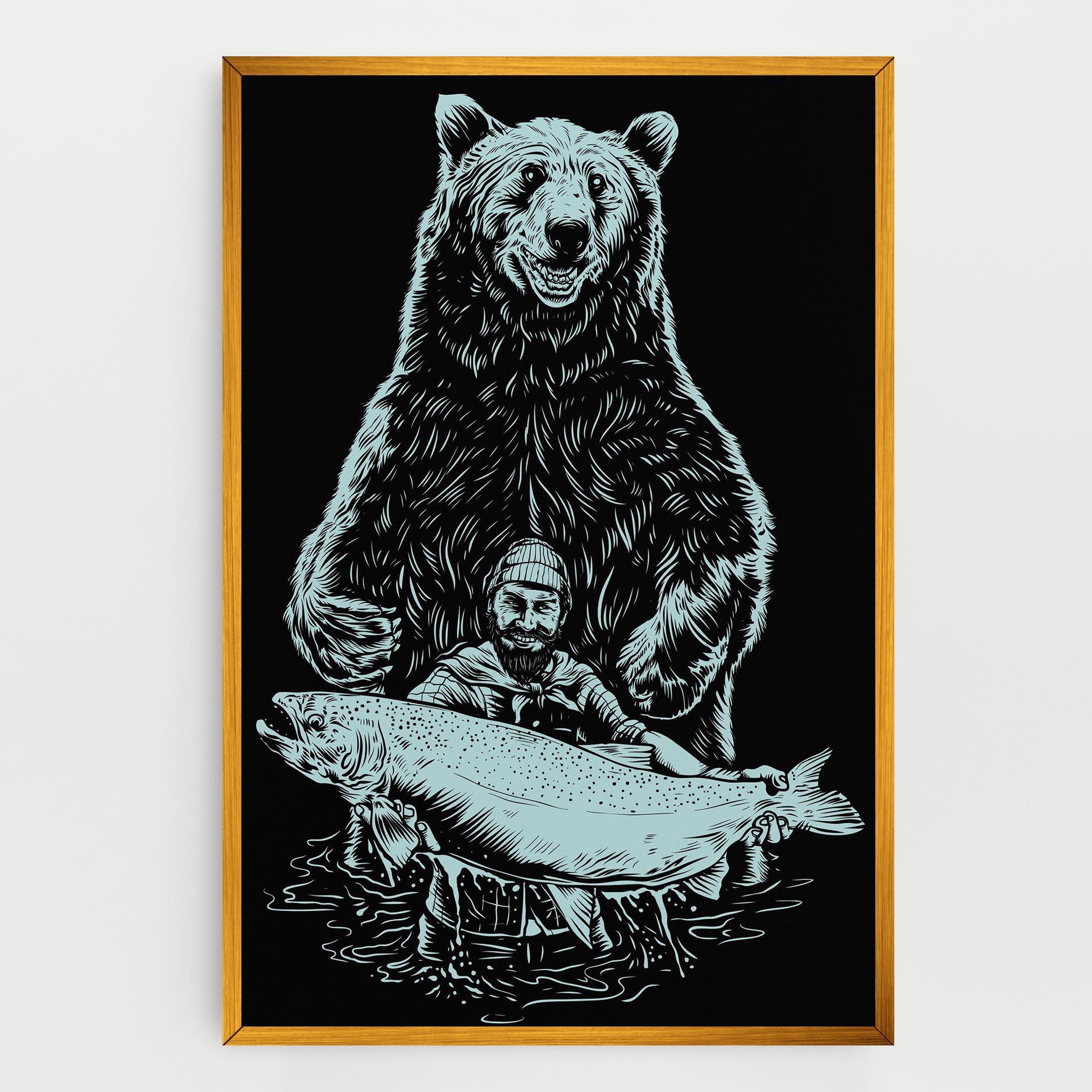 Tablou Canvas Fishing Bear mockup 0