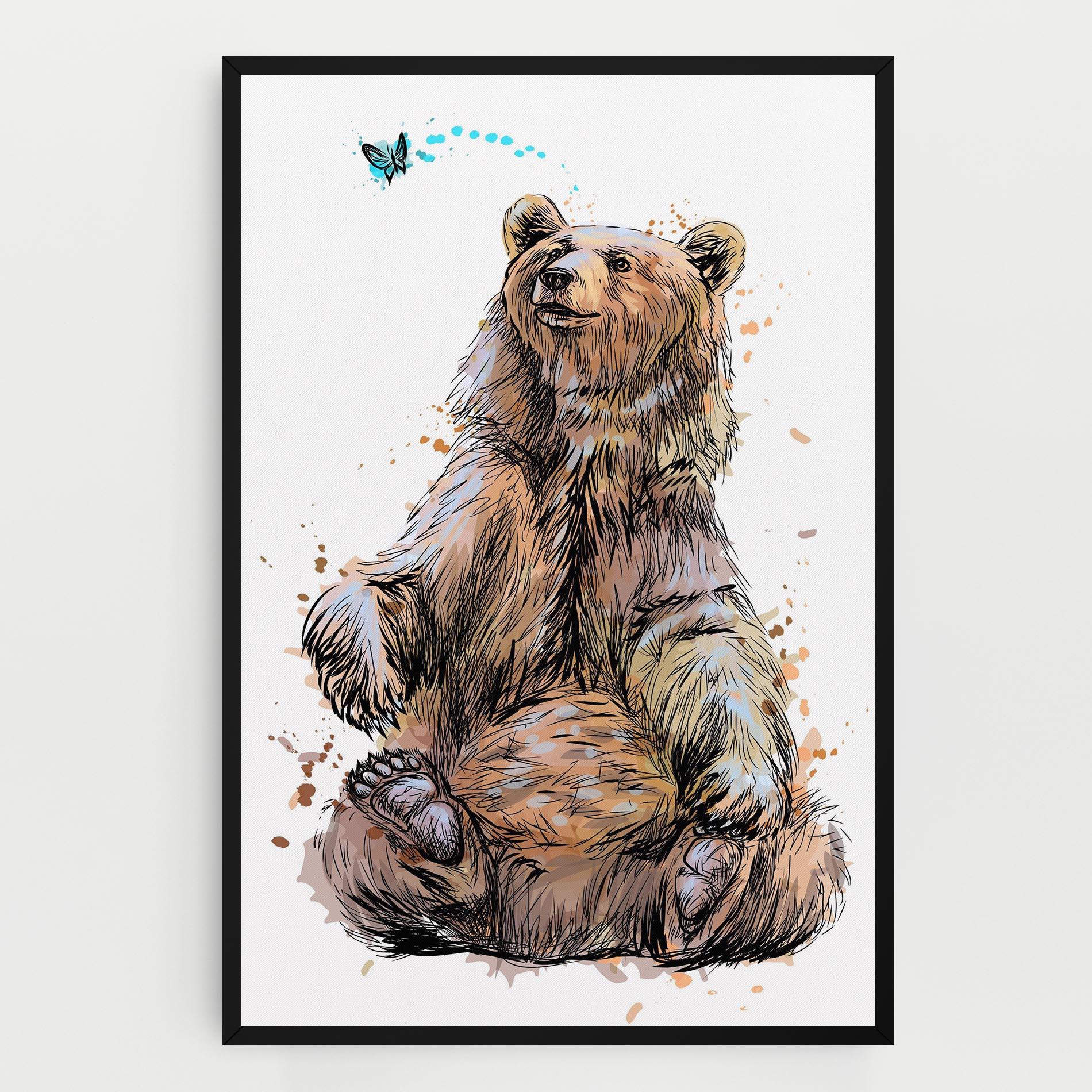Tablou Canvas Butterfly Bear mockup 0