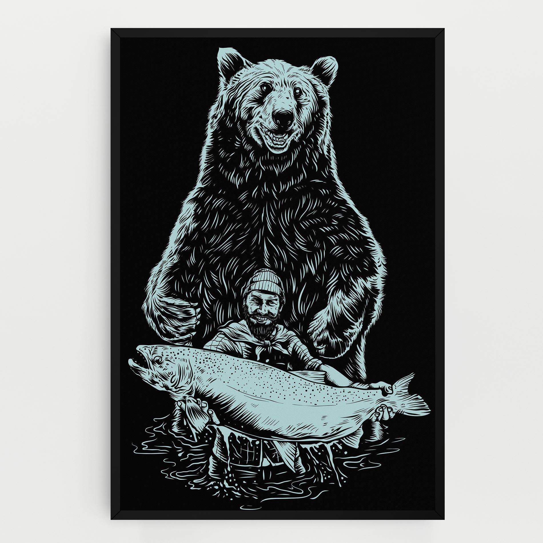 Tablou Canvas Fishing Bear mockup 0