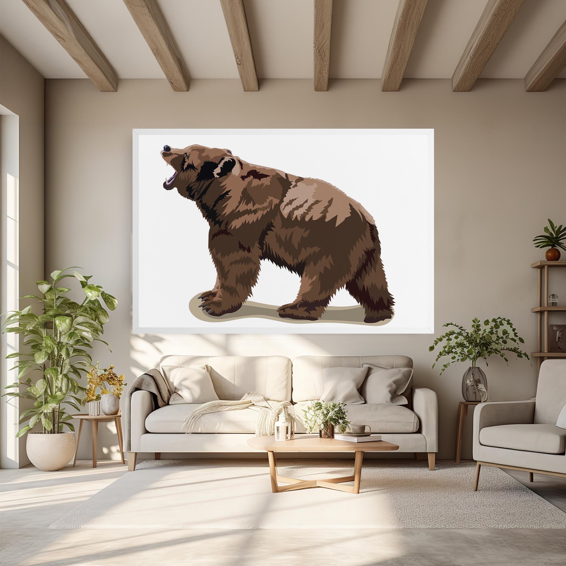 Tablou Canvas Angry Walking Bear mockup 6