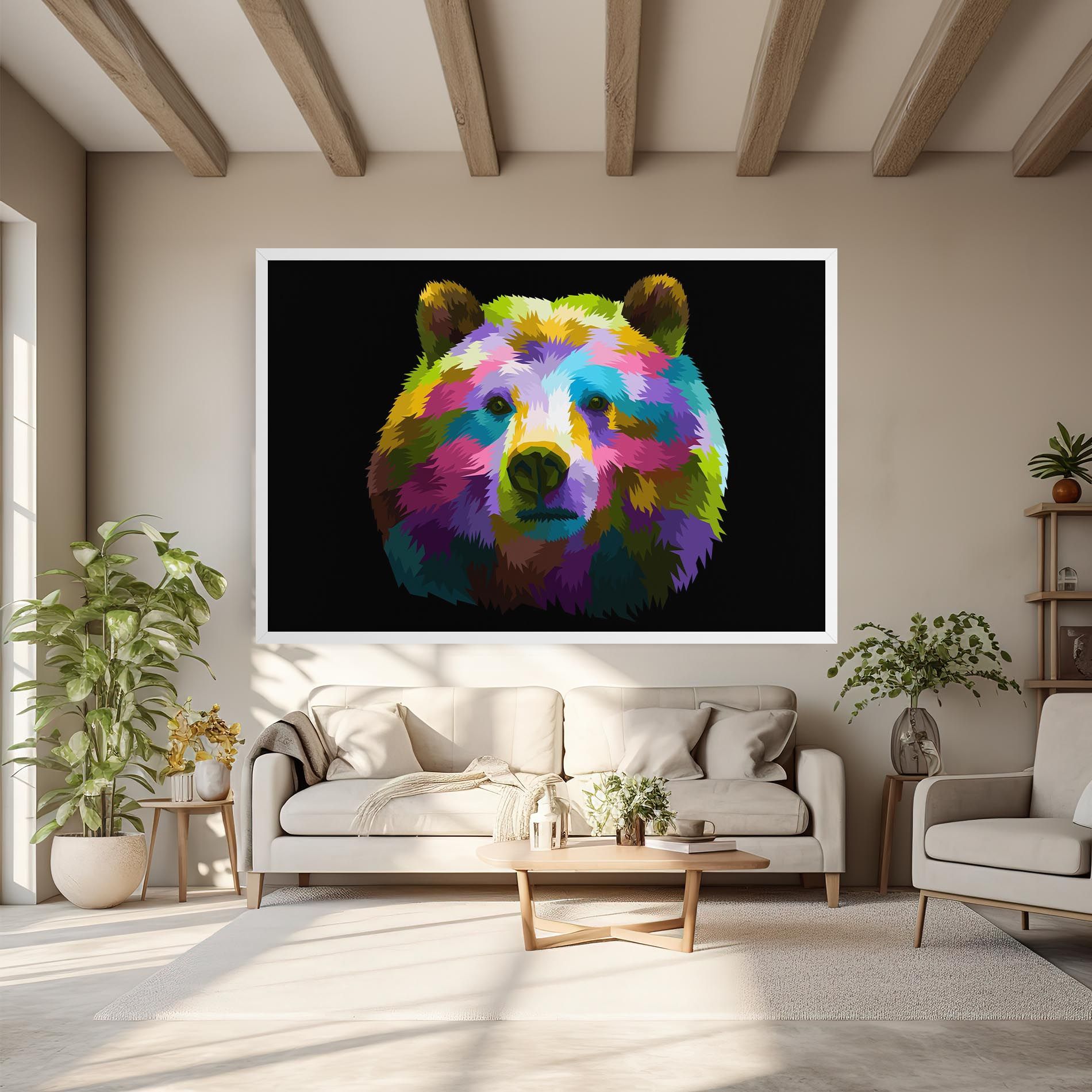 Colorful Bear Head mockup 6